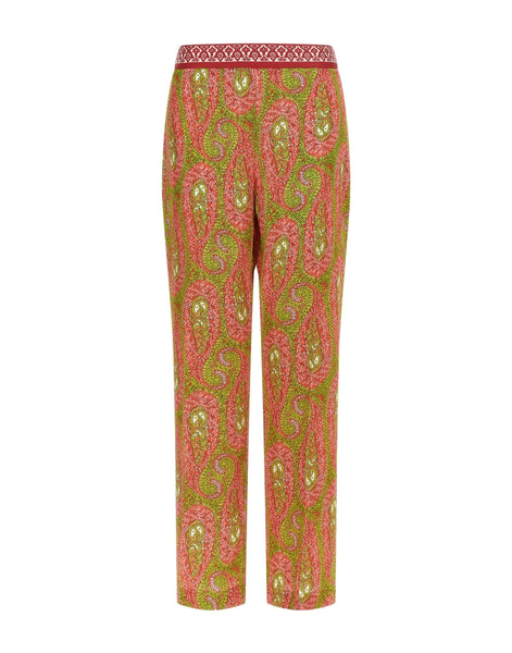 美品 ETRO エトロ ペイズリー ストレッチ マルチカラー パンツ 総柄 Etro ペイズリーリーフパンツ | Sendegaro JP