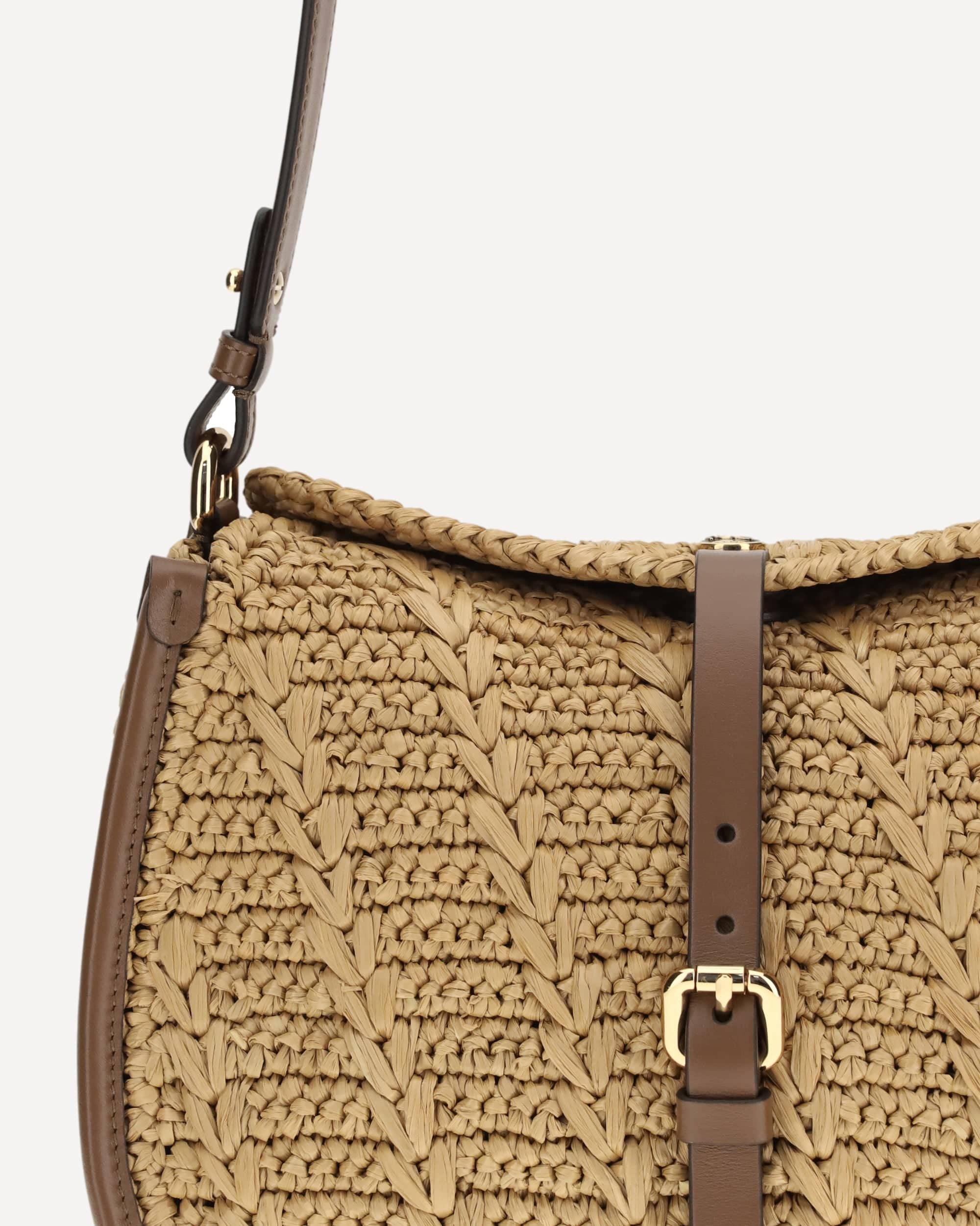 Etro Raffia Crochet Pony Shoulder Bag