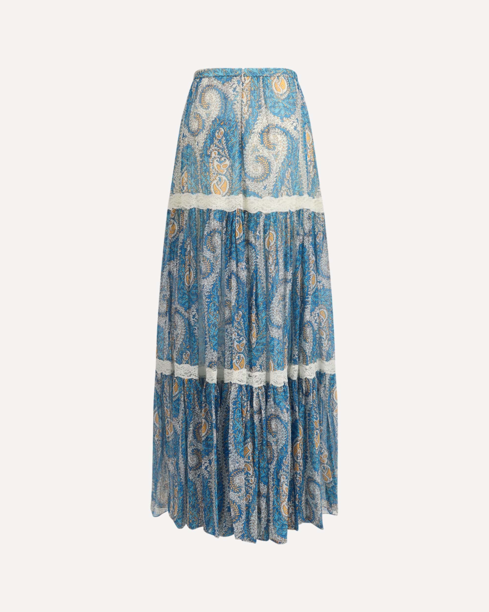 Etro Silk Crepon Maxi Skirt