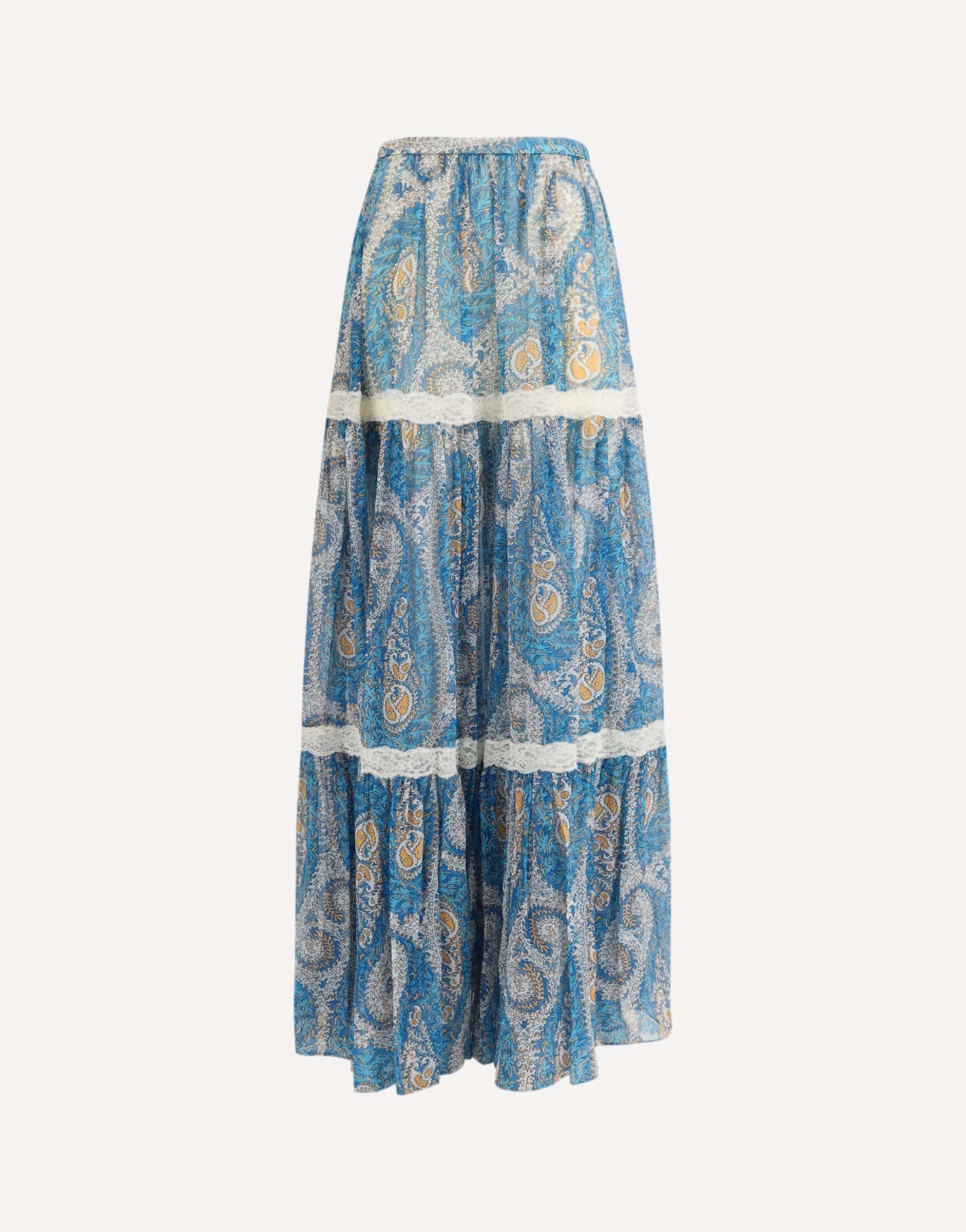 Etro Silk Crepon Maxi Skirt