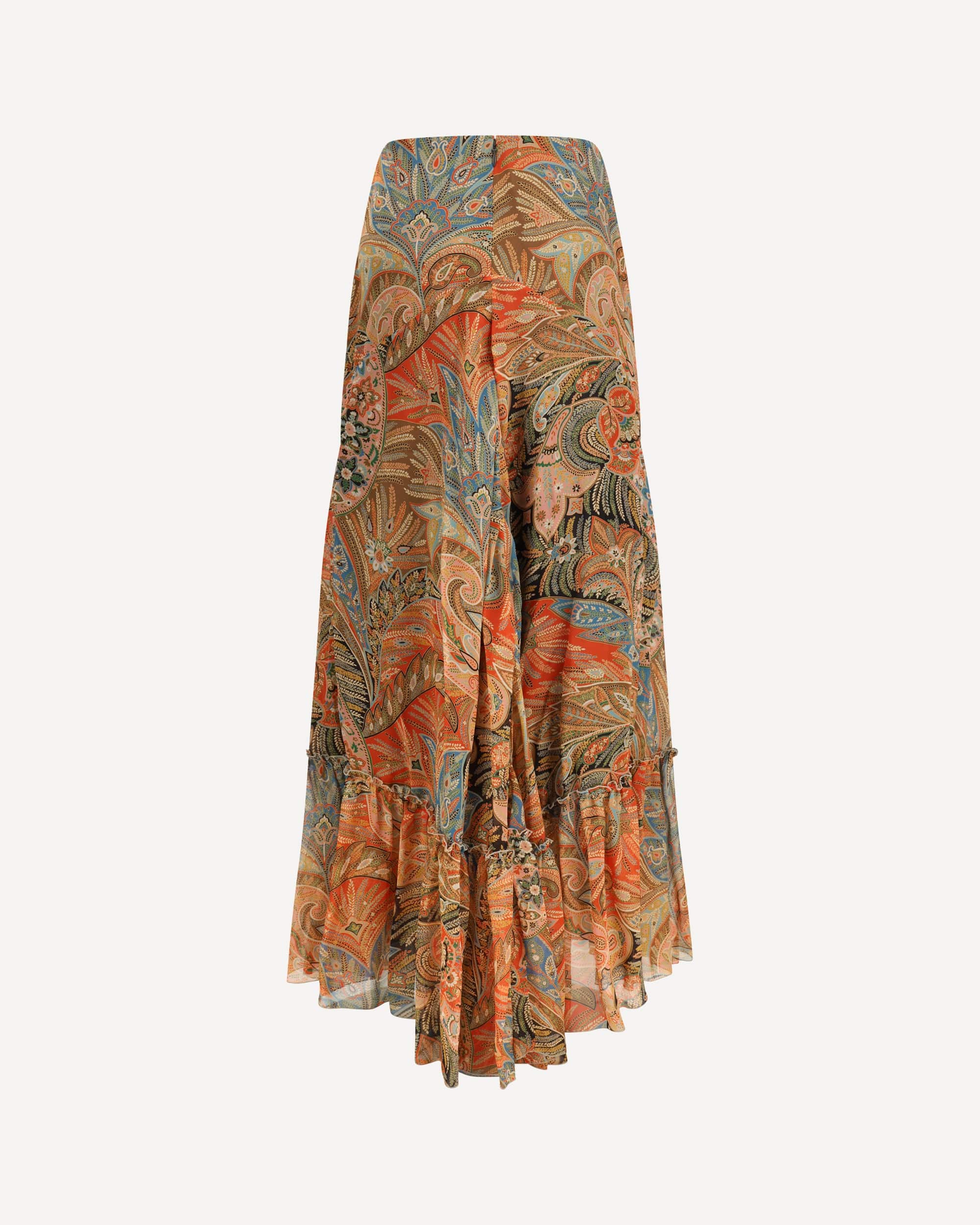 Etro Silk Long Skirt With Flounce - alternate view