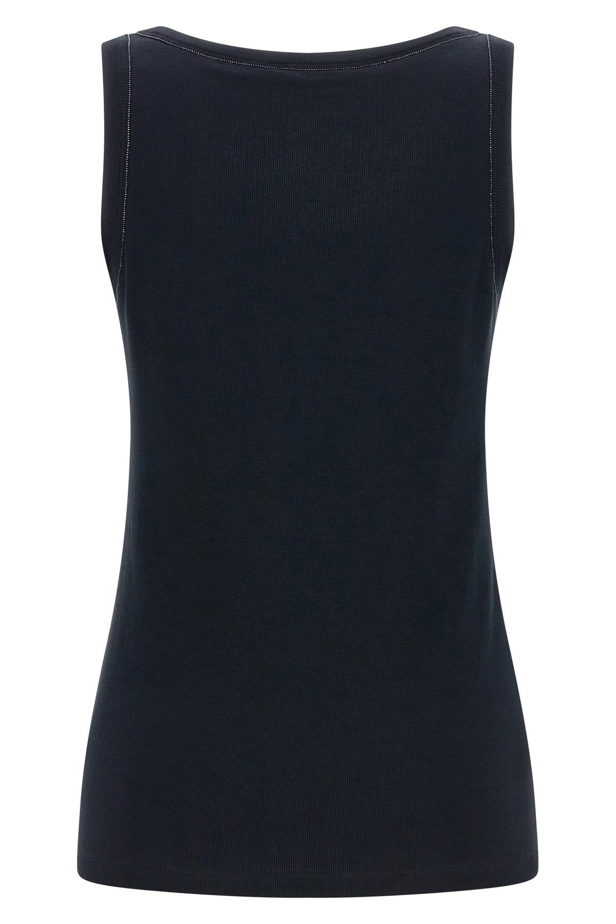 Fabiana Filippi Fabiana Filippi Blue Cotton Jewel-Edge Top