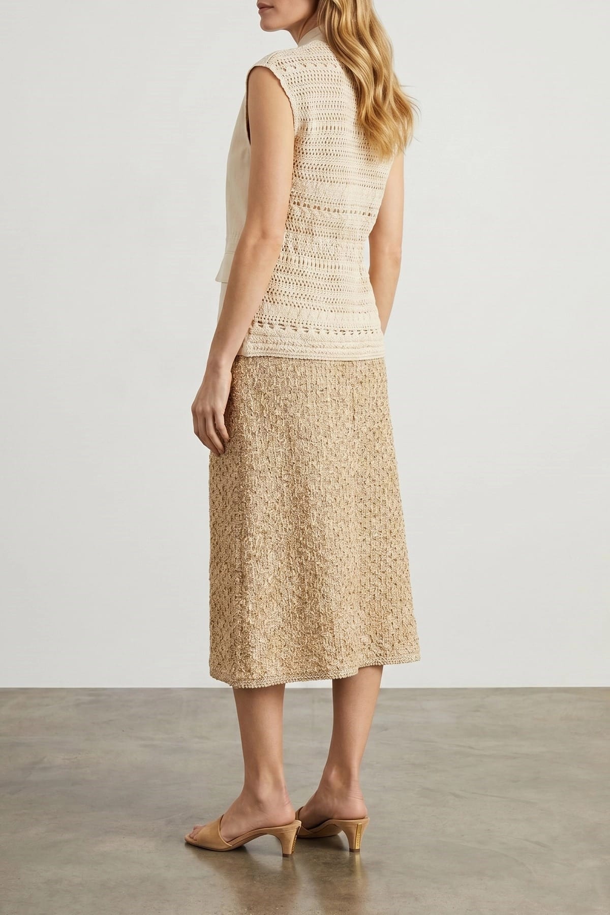 Fabiana Filippi Denim-effect tweed midi-rok - alternate view
