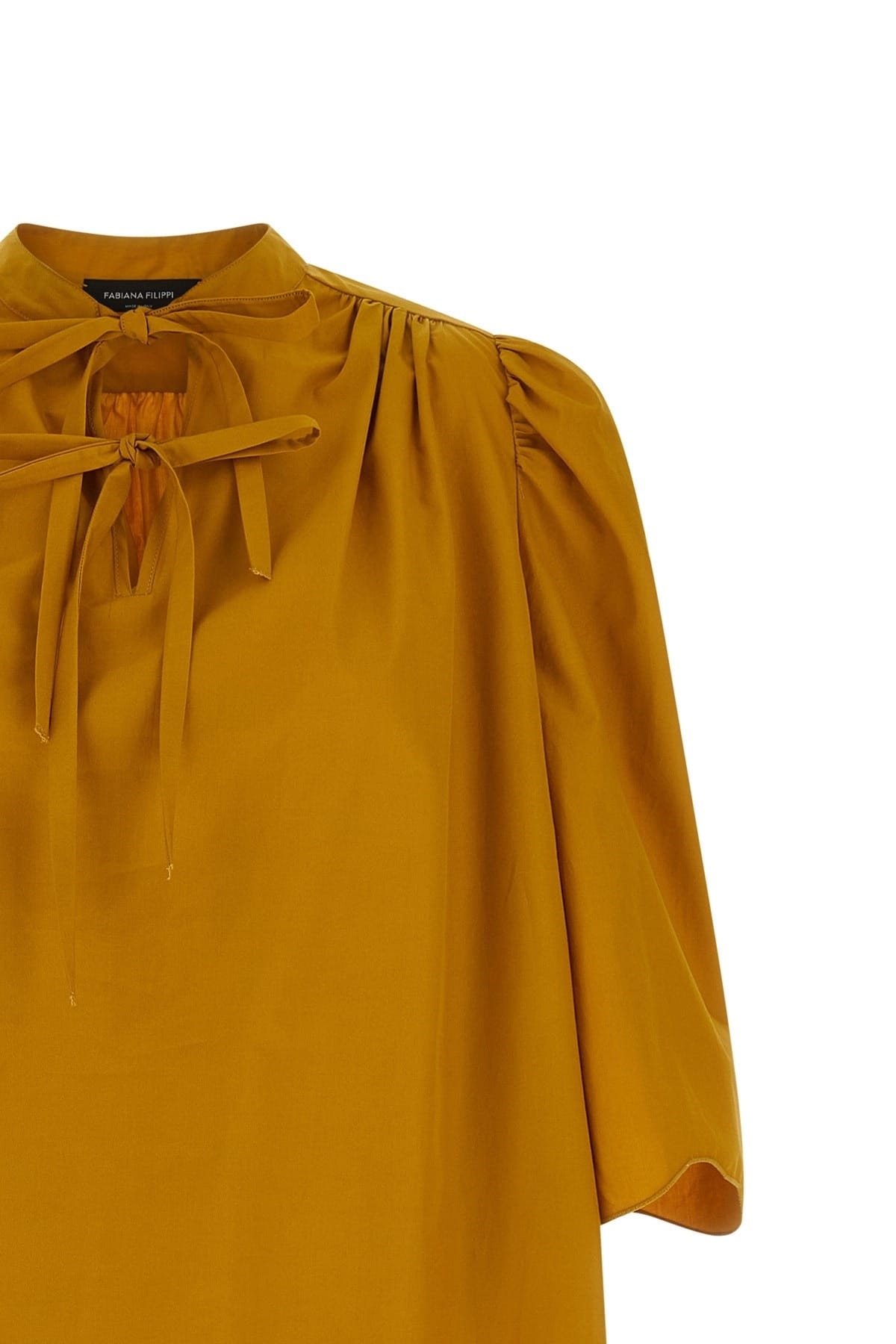 Fabiana Filippi Fabiana Filippi Loose Yellow Cotton Mini Dress