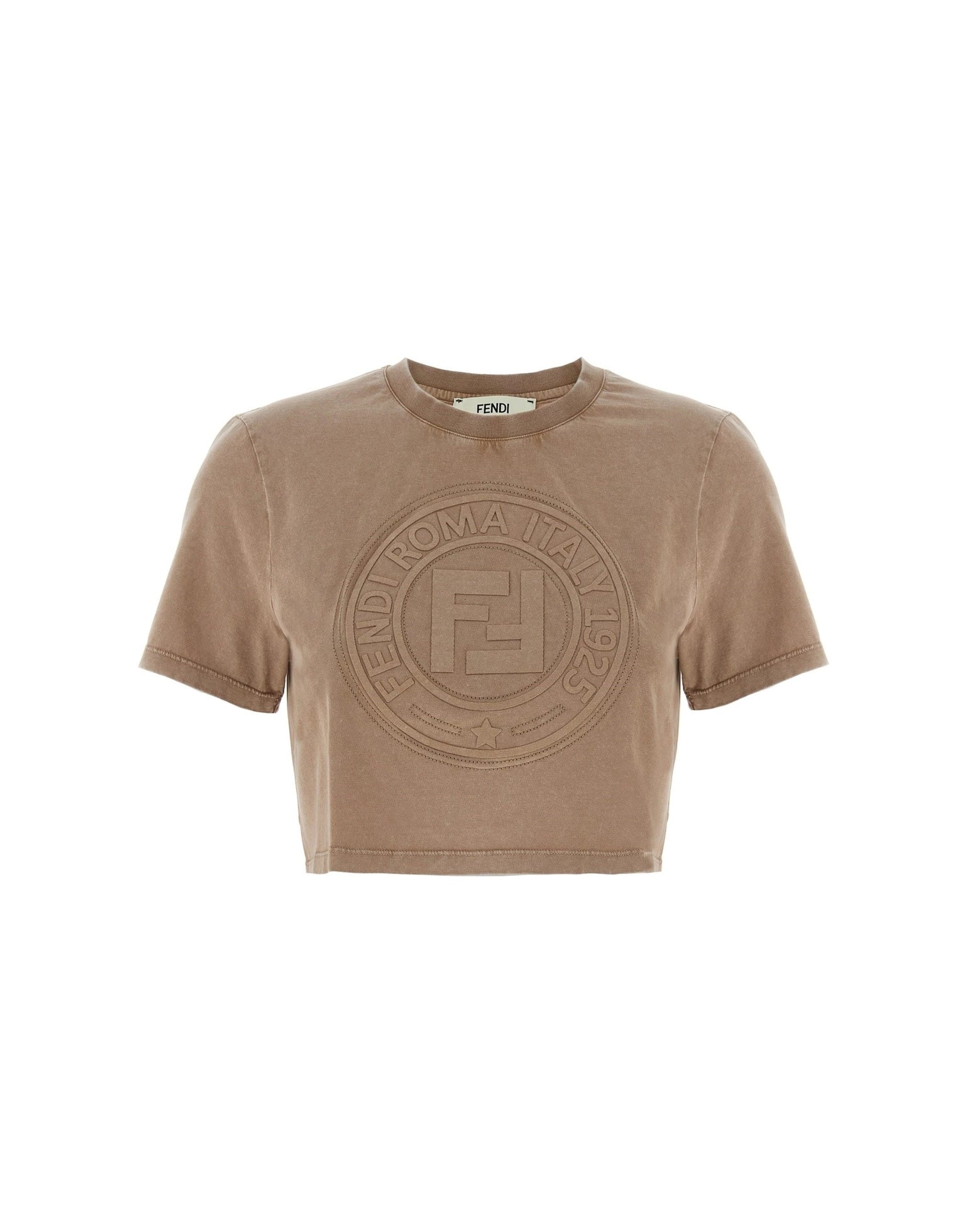 Fendi Fendi 3D Roma Crop T-Shirt