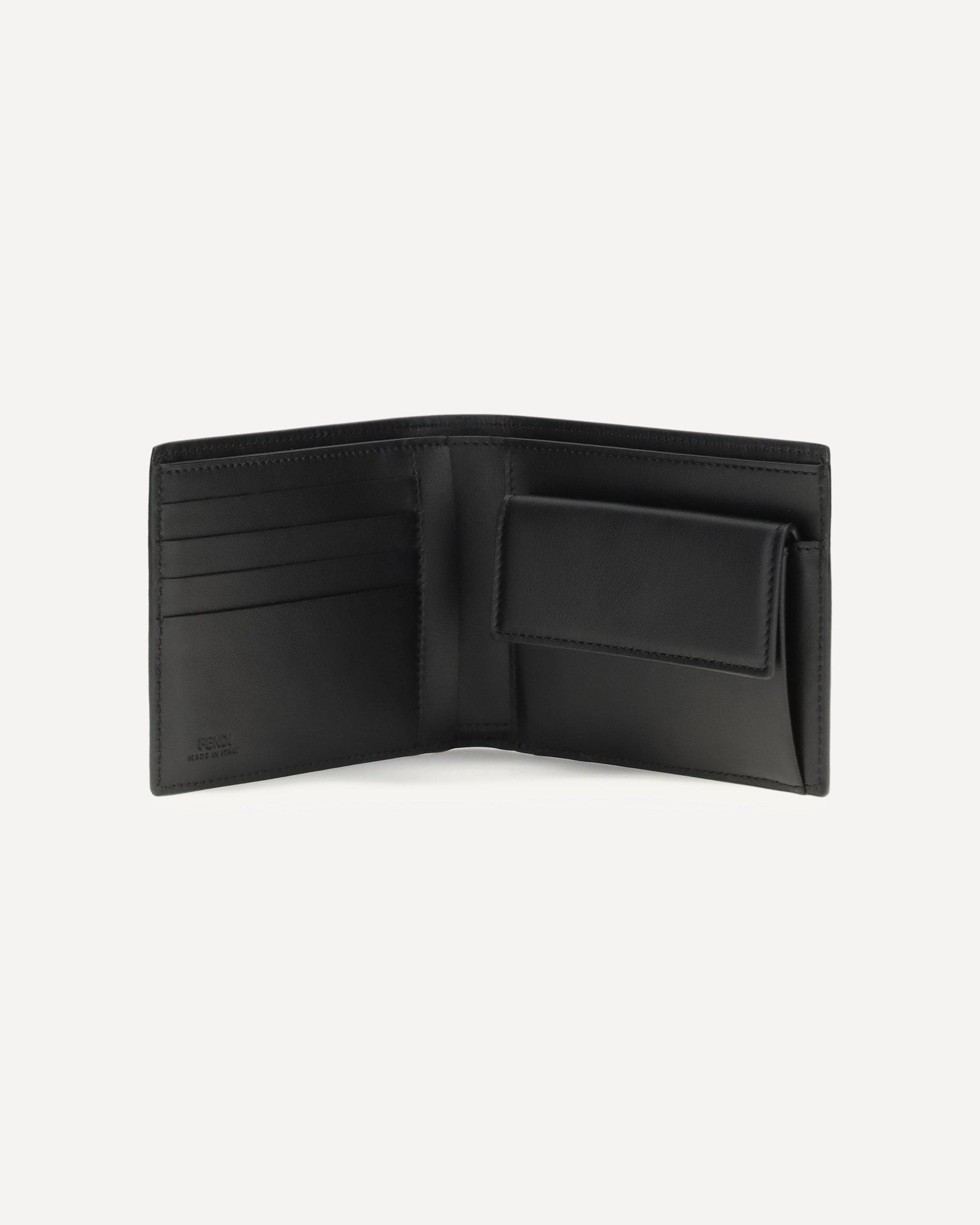 Fendi Bifold Leather Wallet With Ff Logo Plate
