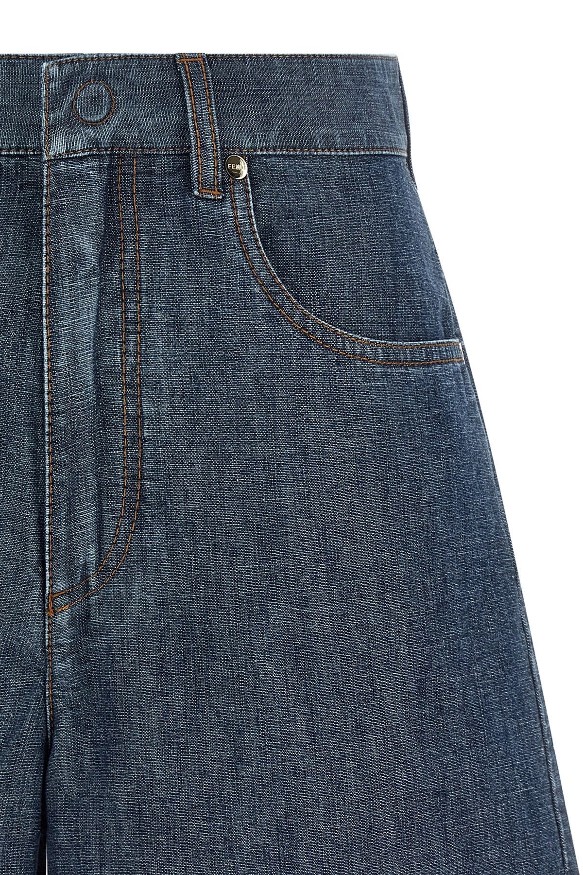 Fendi Chambray Denim kurze Hose