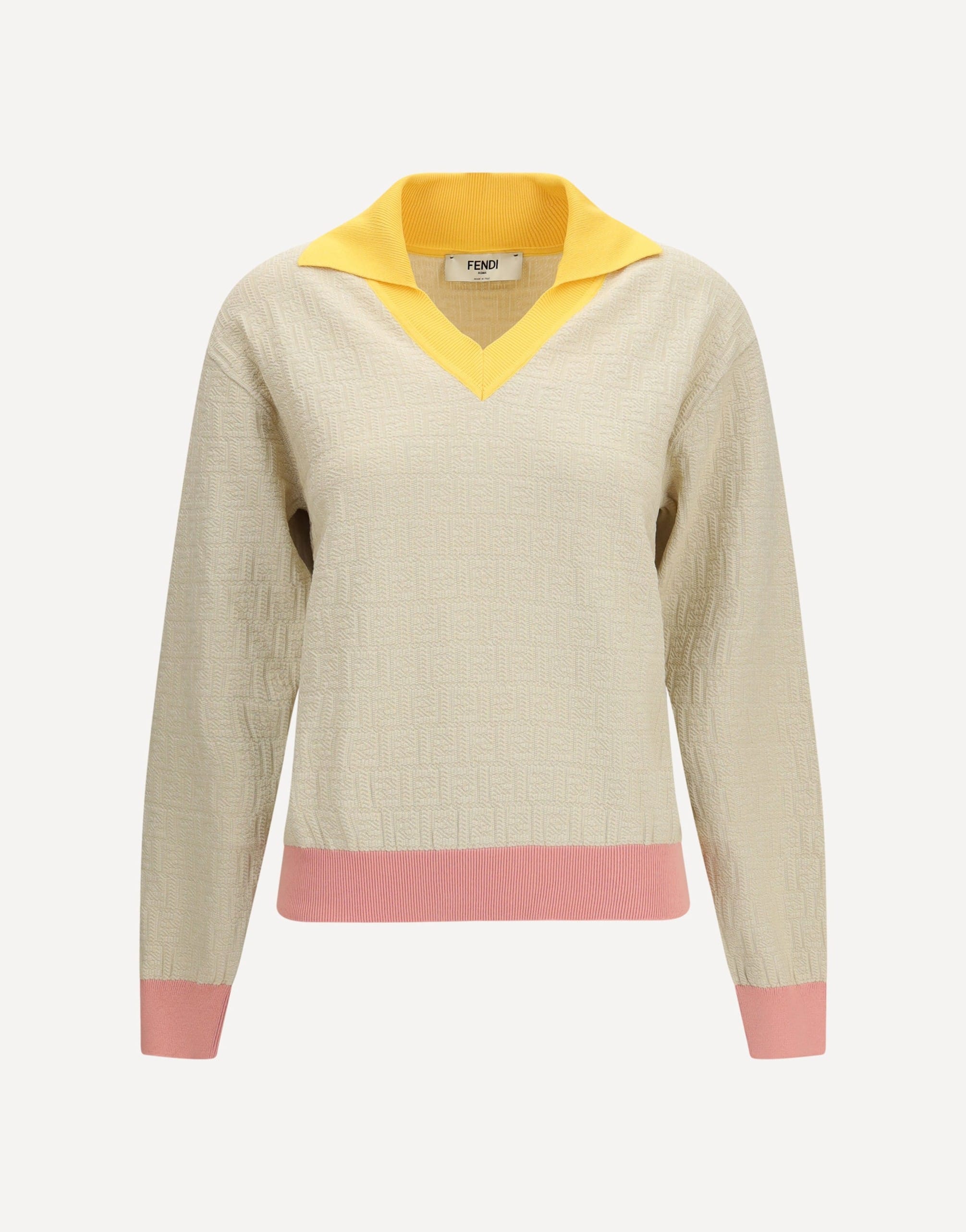 Fendi Cotton And Silk Ff Logo Sweater