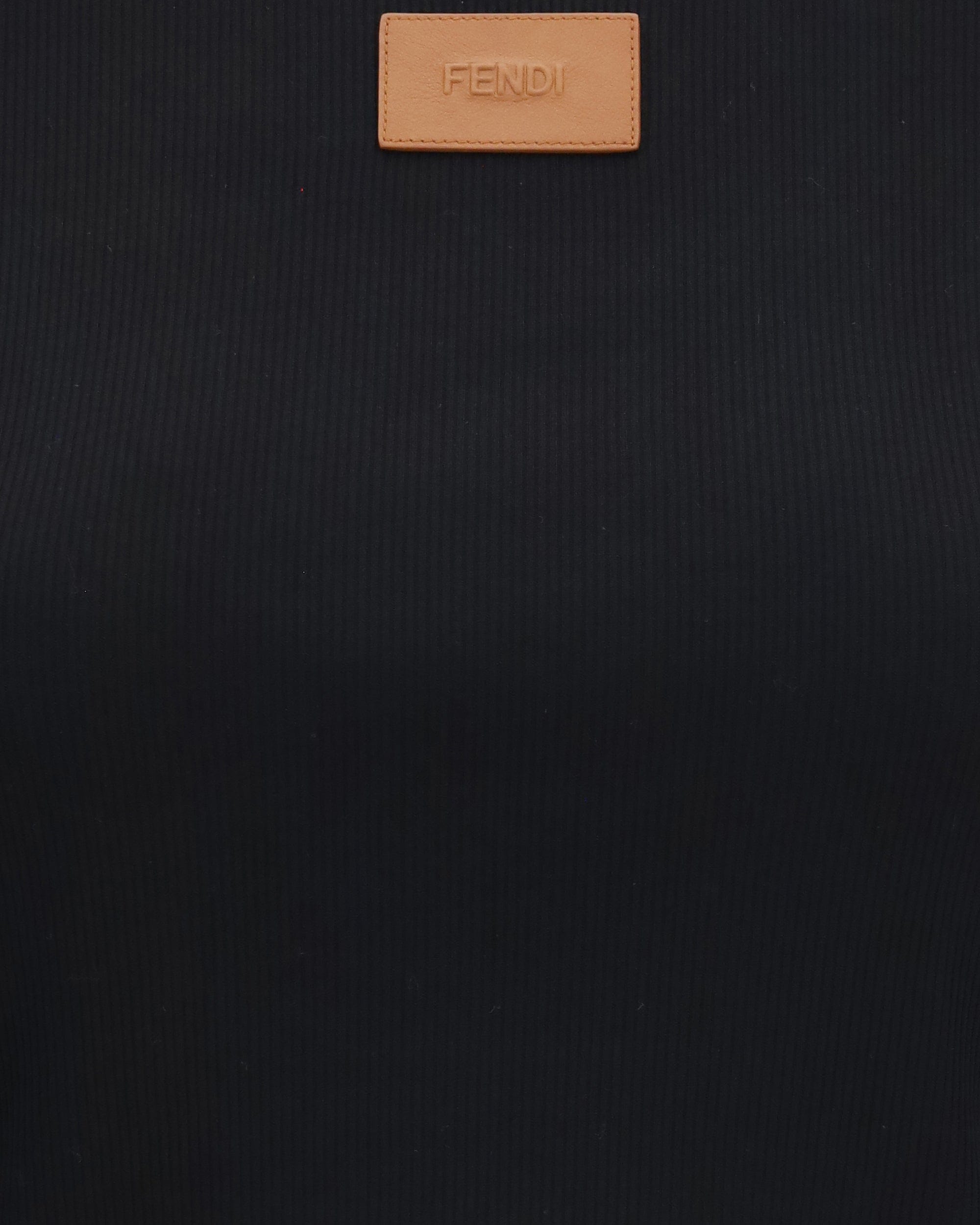 Fendi Cropped Ribbed Cotton T-Shirt