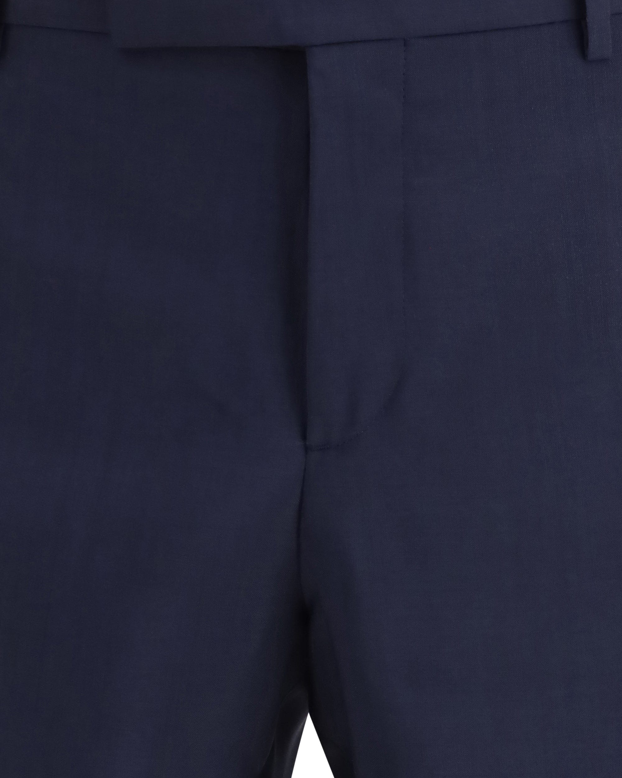 Fendi Dark Blue Wool Canvas Tailored Pants