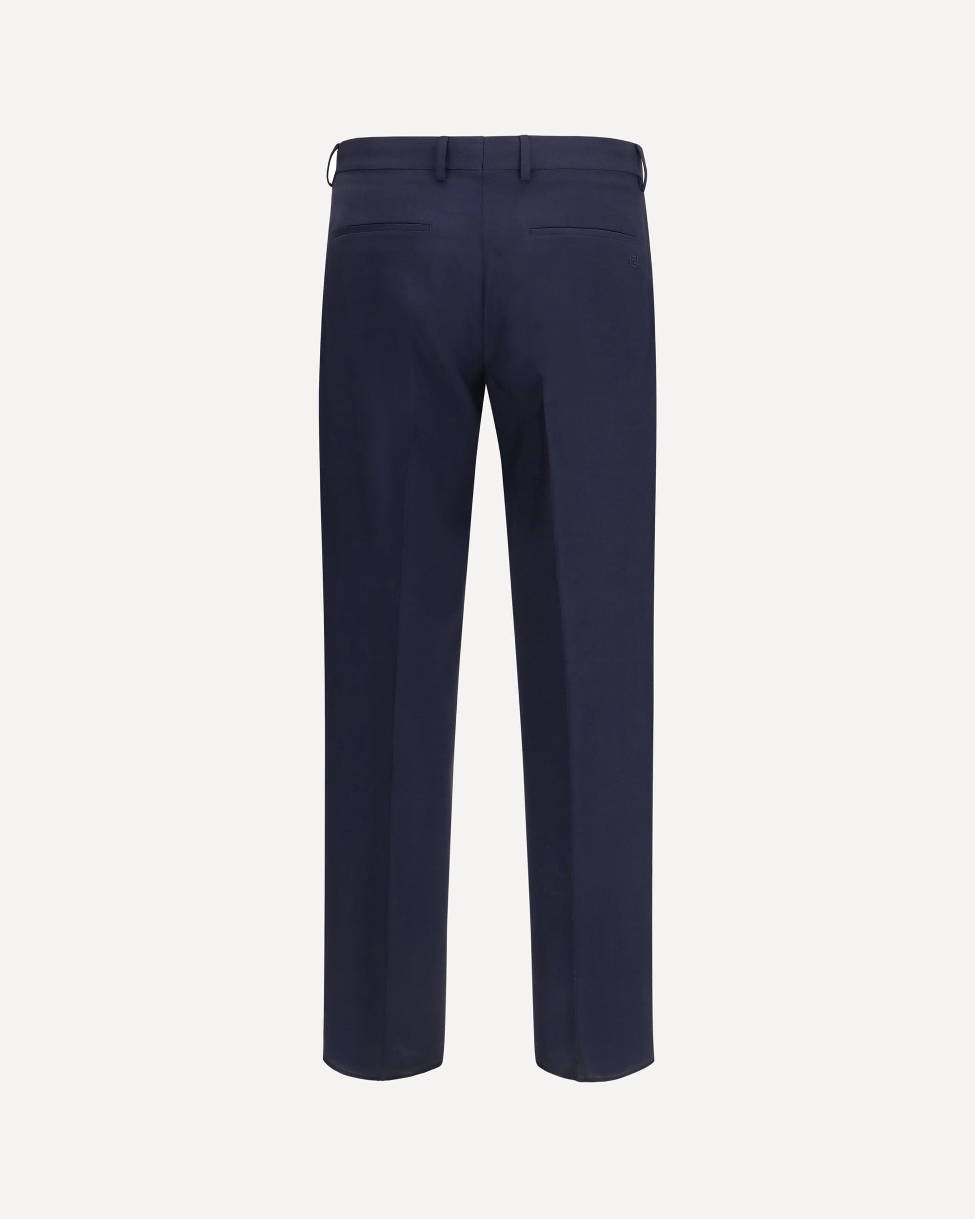 Fendi Dark Blue Wool Canvas Tailored Pants - alternate view