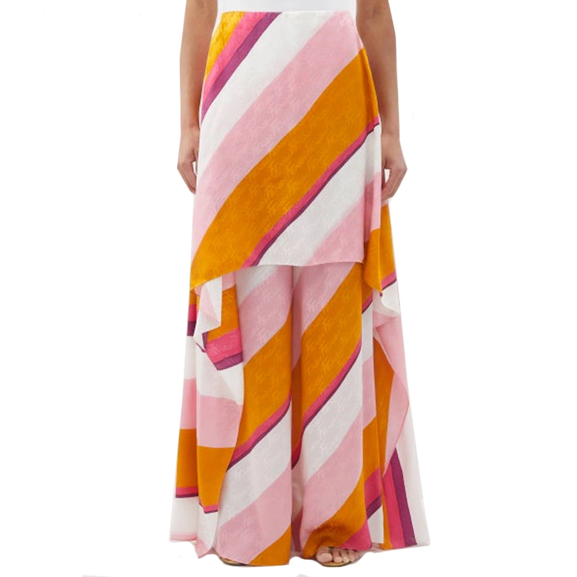 Fendi Ff Color-Block Draped Trousers