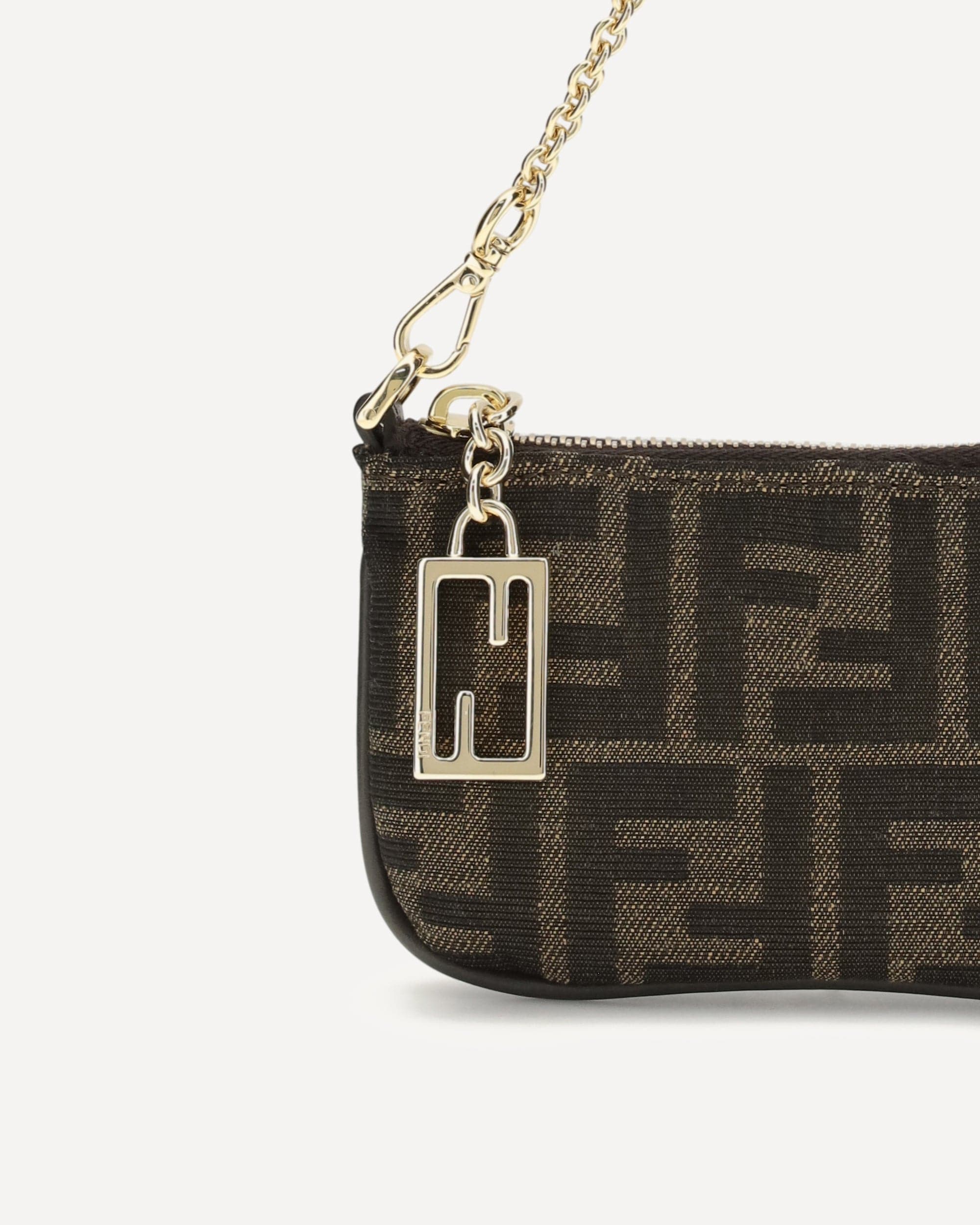 Fendi Ff Jacquard Clutch With Ff Charm