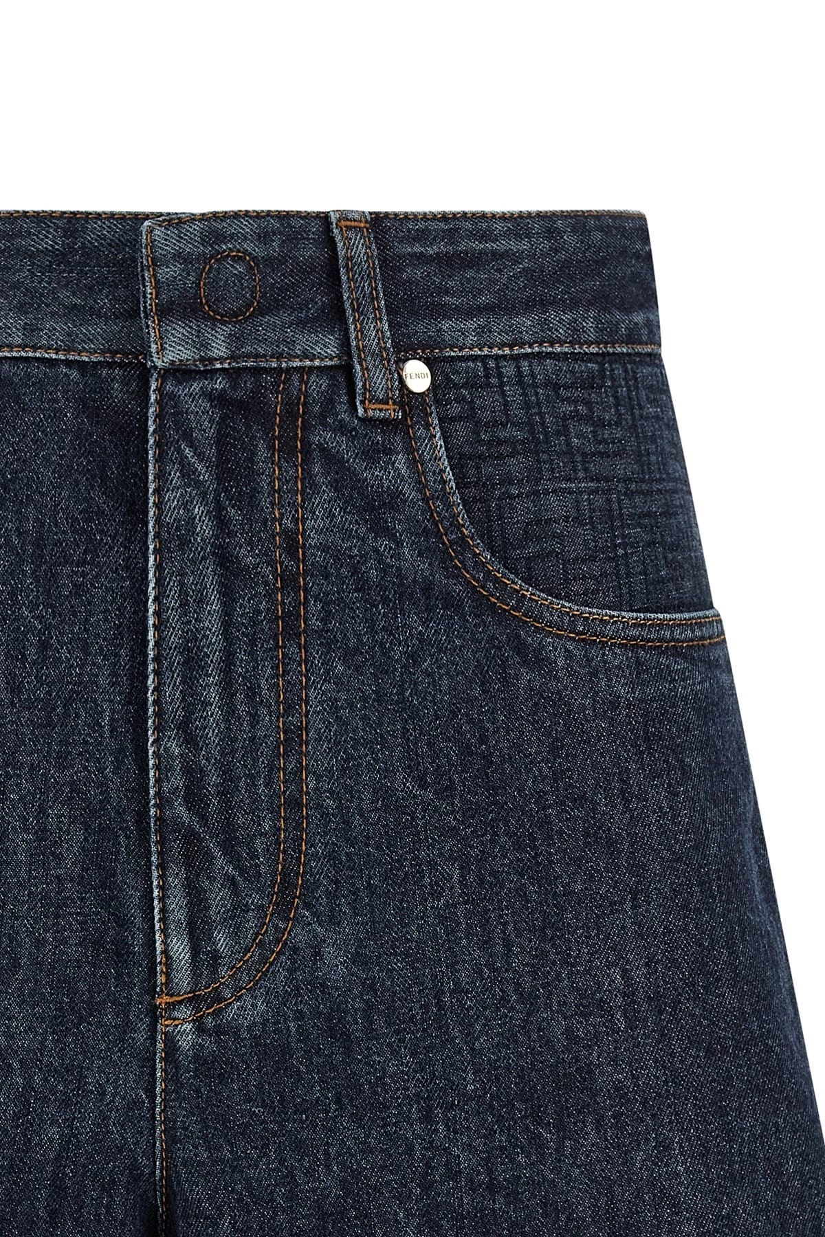 Fendi Fendi FF Padded Denim Shorts