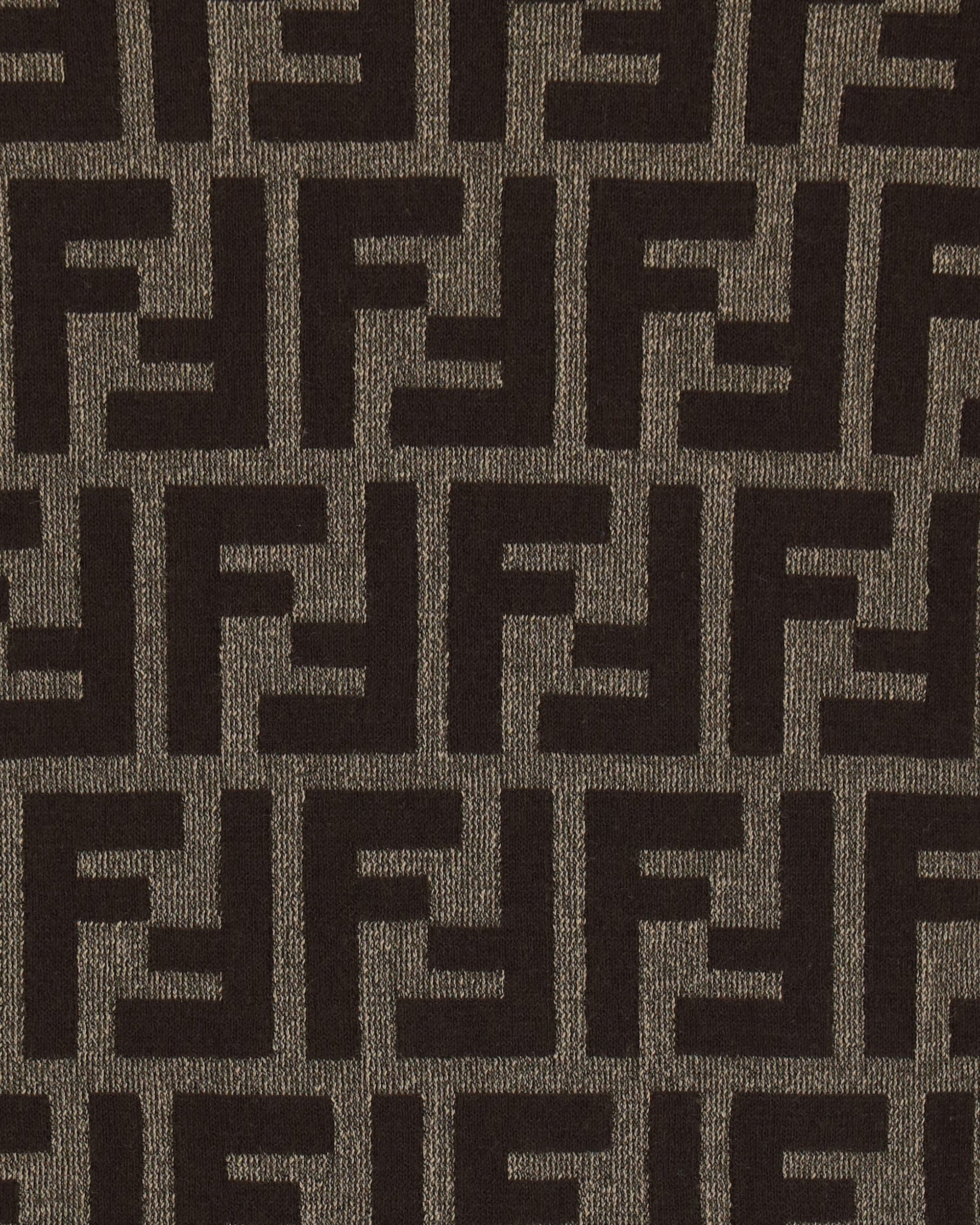Fendi Ff Pattern Ribbed Crew Neck Top
