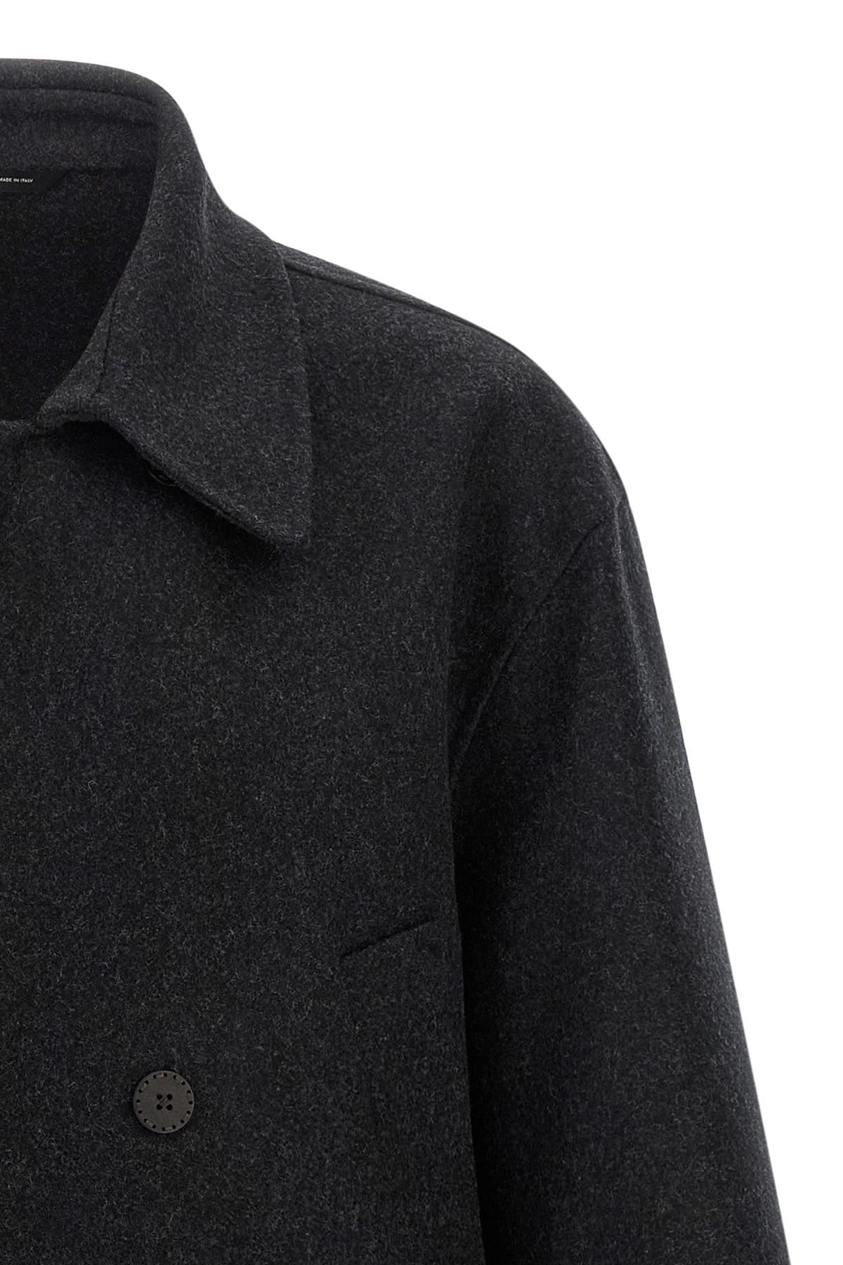 Fendi Fendi Gray Felt Wool Caban Coat