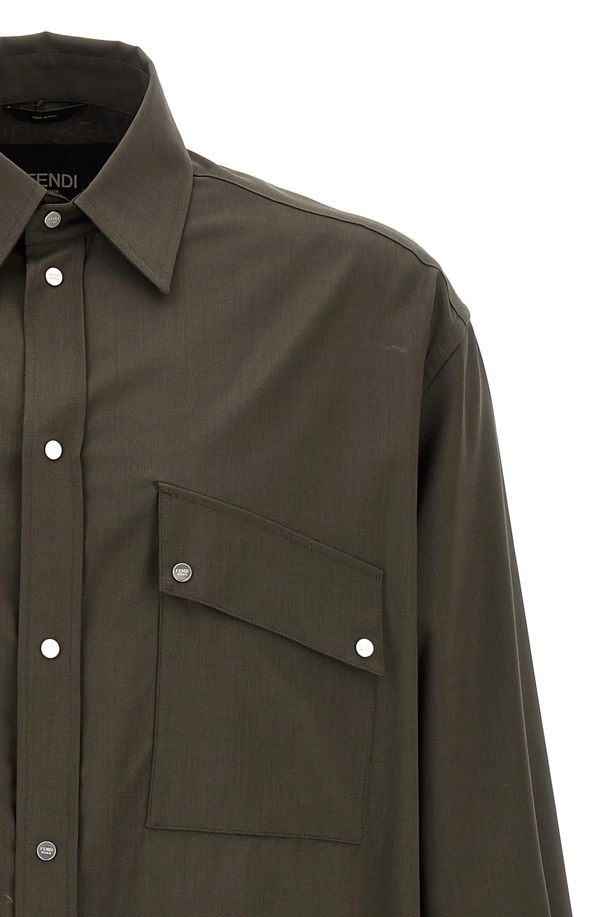 Fendi Fendi Green Wool Shirt