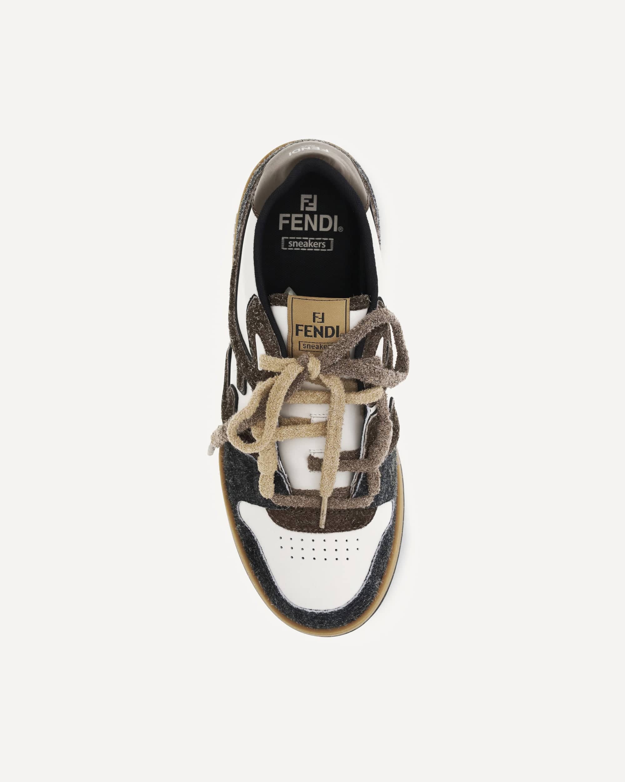 Fendi Leather Sneakers With Logo Detail