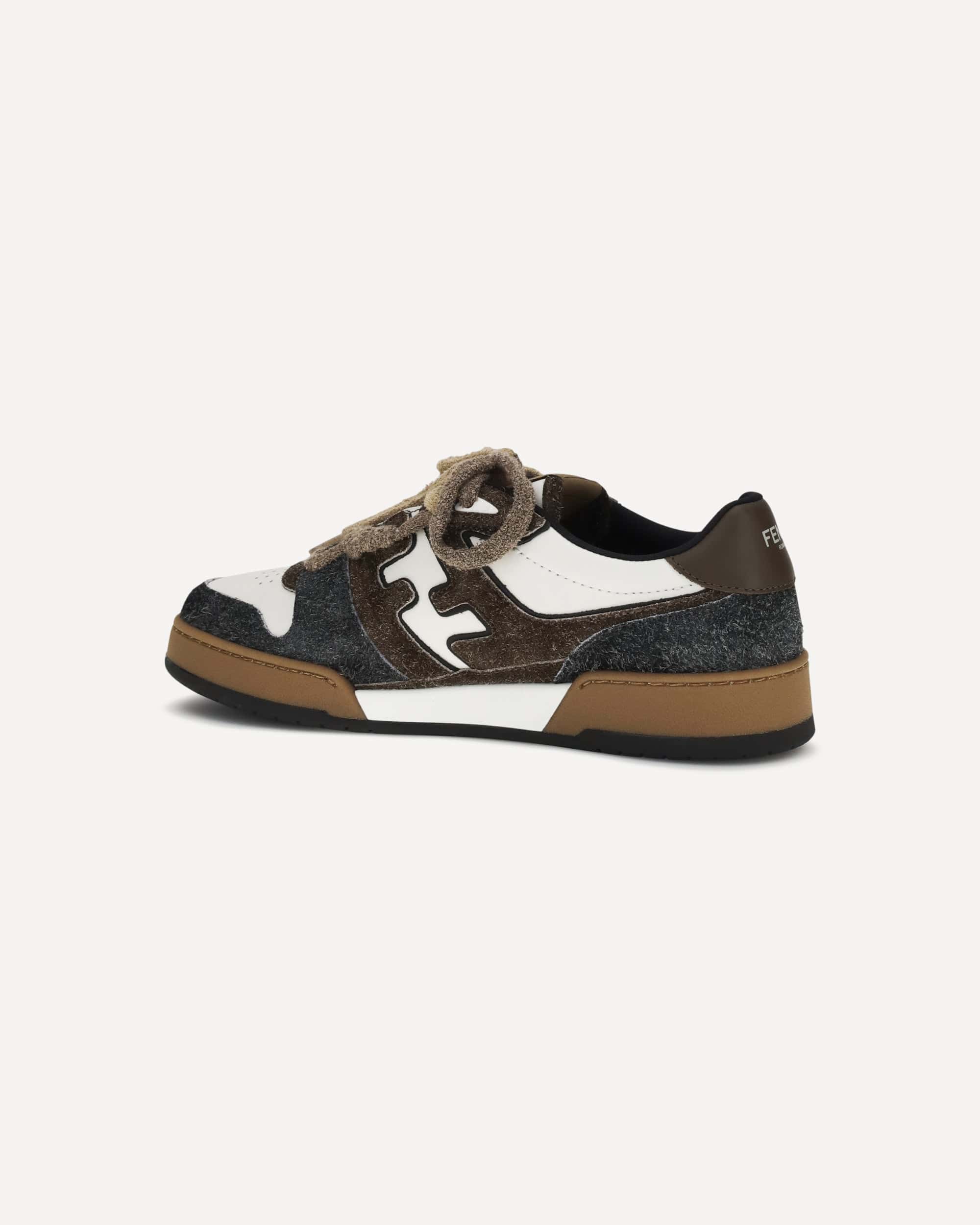 Fendi Leather Sneakers With Logo Detail