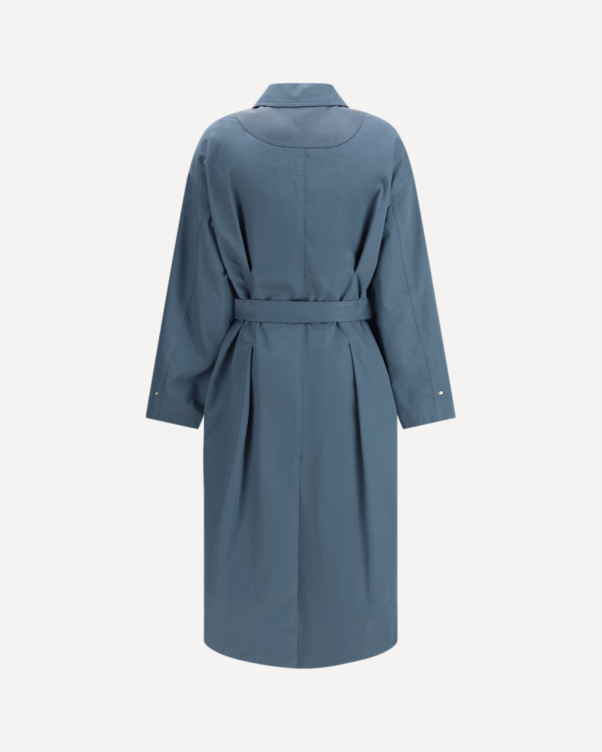 Fendi Light Blue Cotton Gabardine Coat