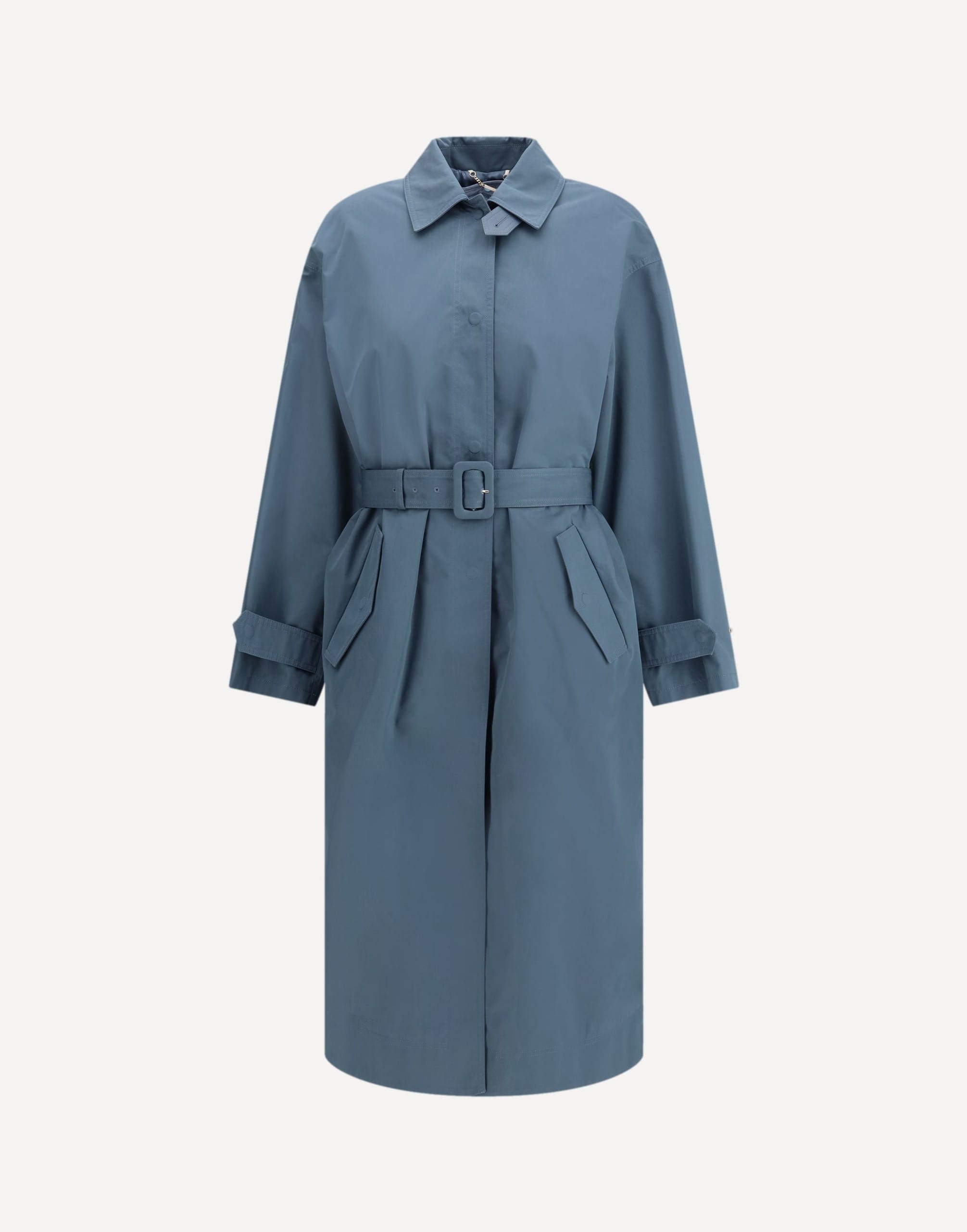 Fendi Light Blue Cotton Gabardine Coat