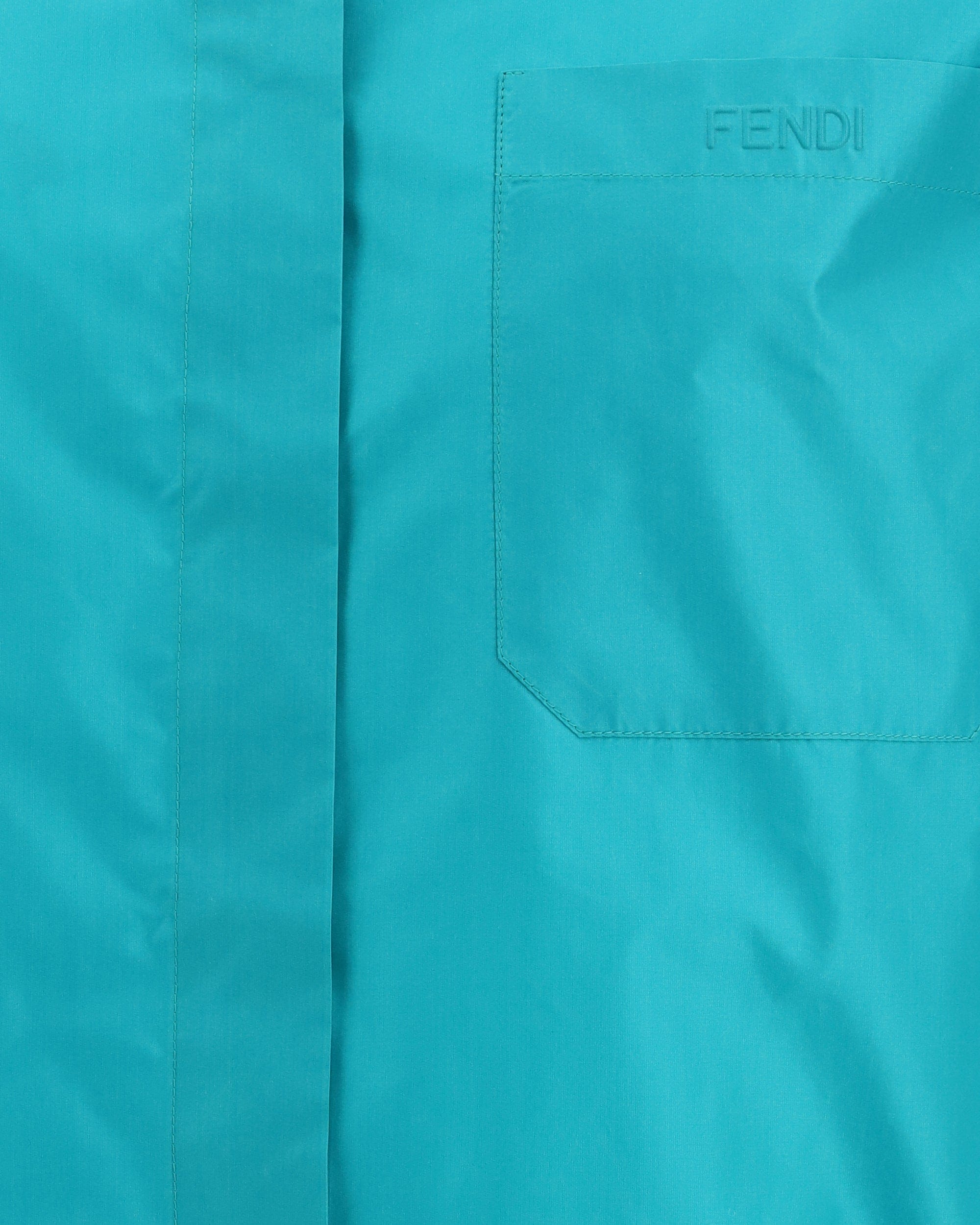 Fendi Light Blue Silk Taffeta Shirt