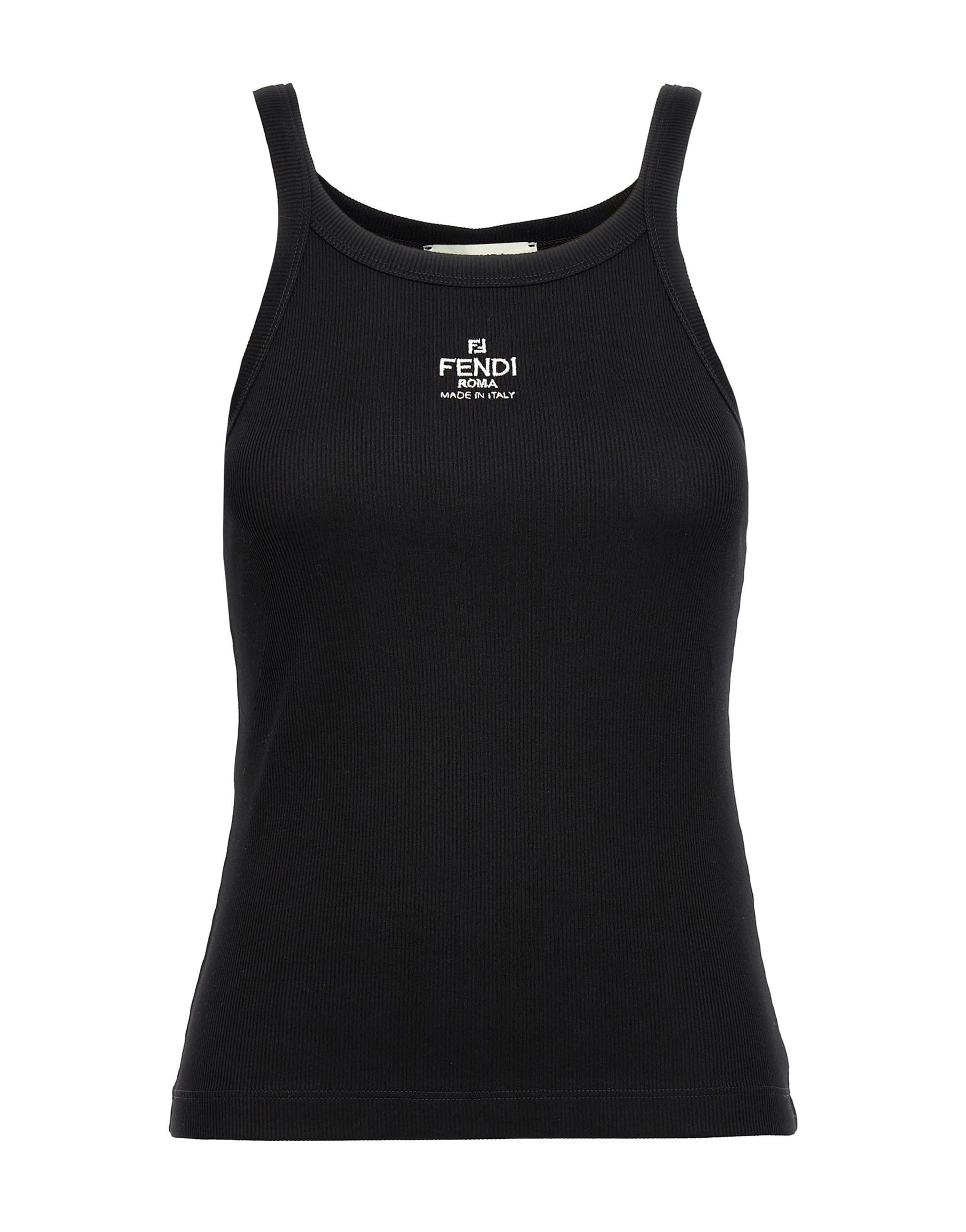 Fendi Fendi Logo-Embroidered Tank Top