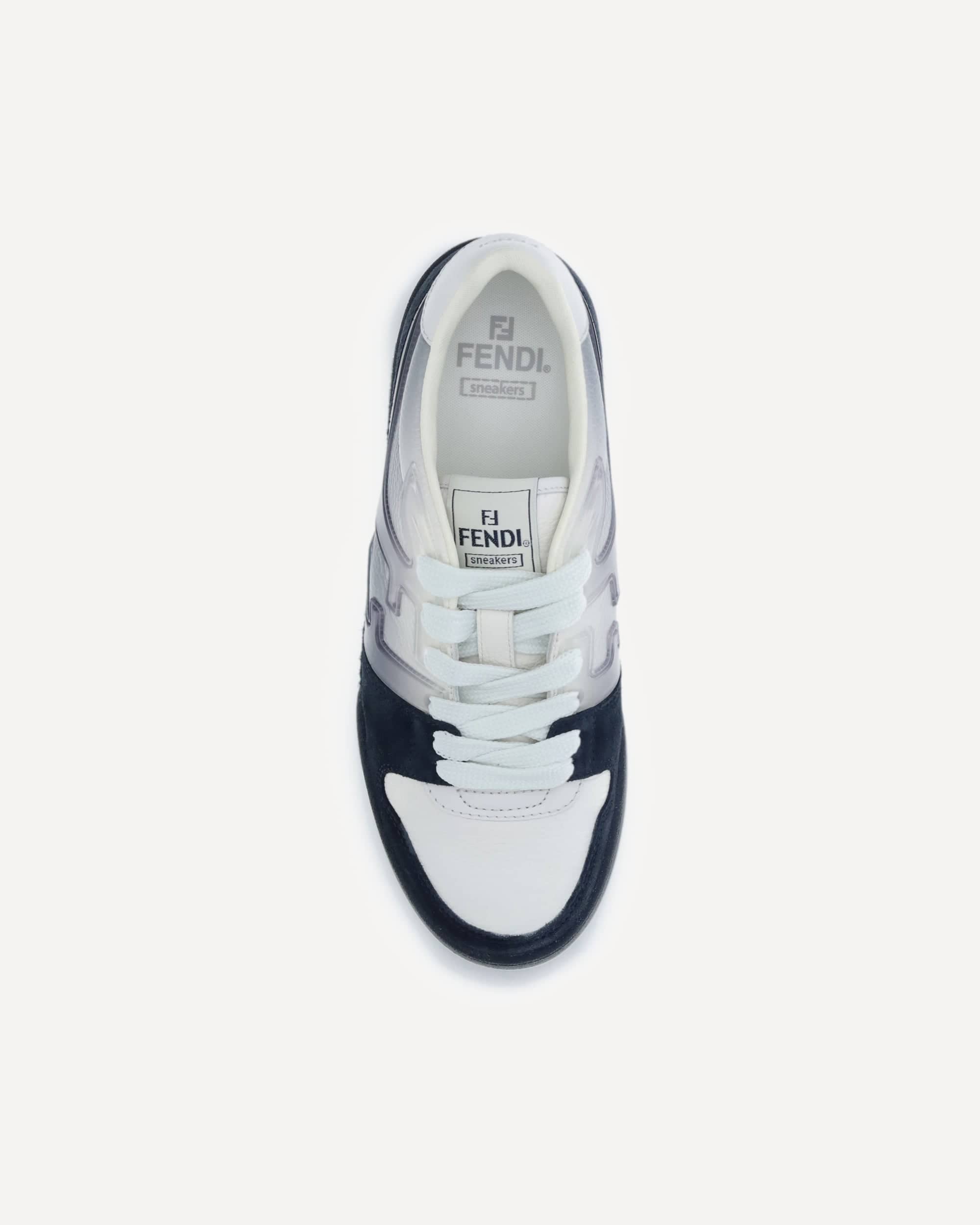 Fendi Match Sneakers White Grained Leather