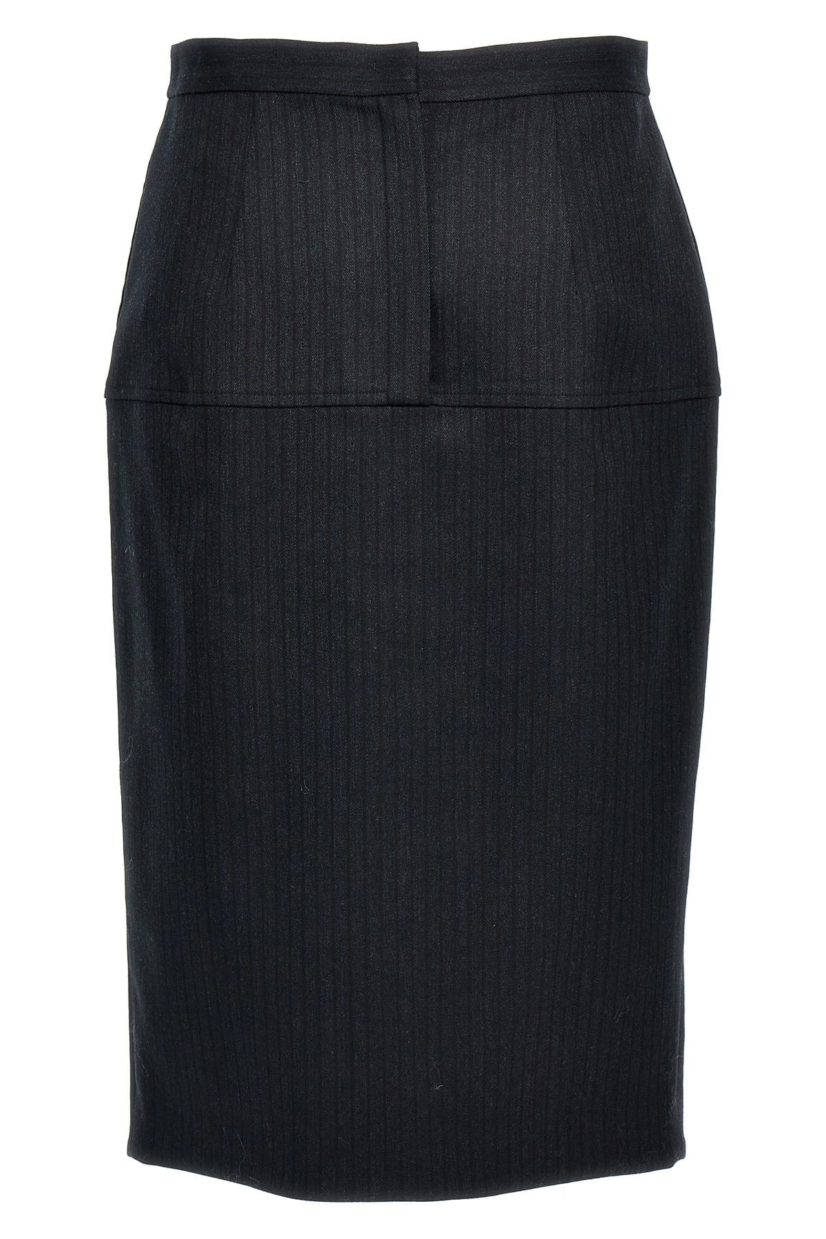 Fendi Fendi Pinstriped Wool Skirt