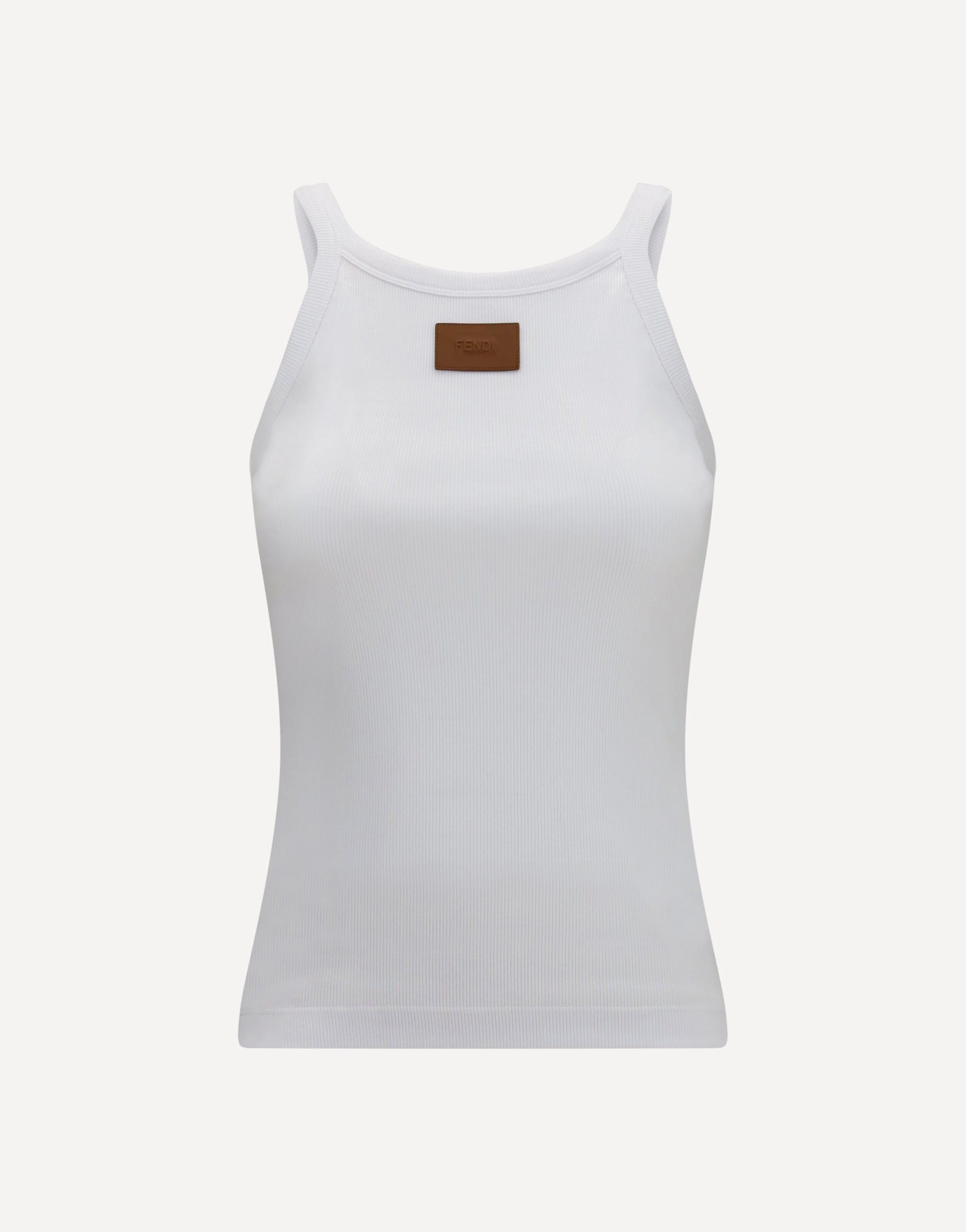 Fendi Fendi Ribbed Cotton Tank Top