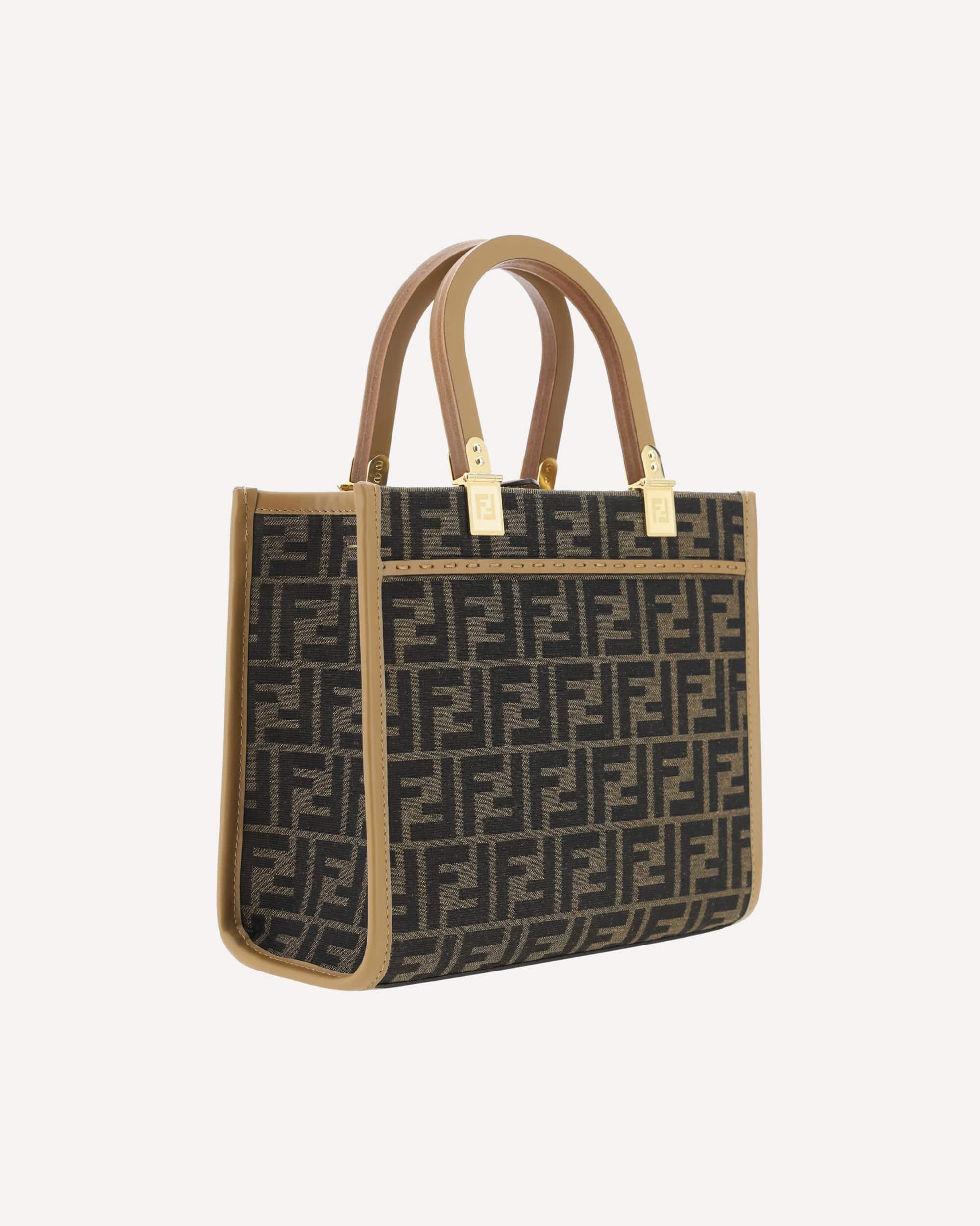 Fendi Roma Leather Logo Shopping Bag