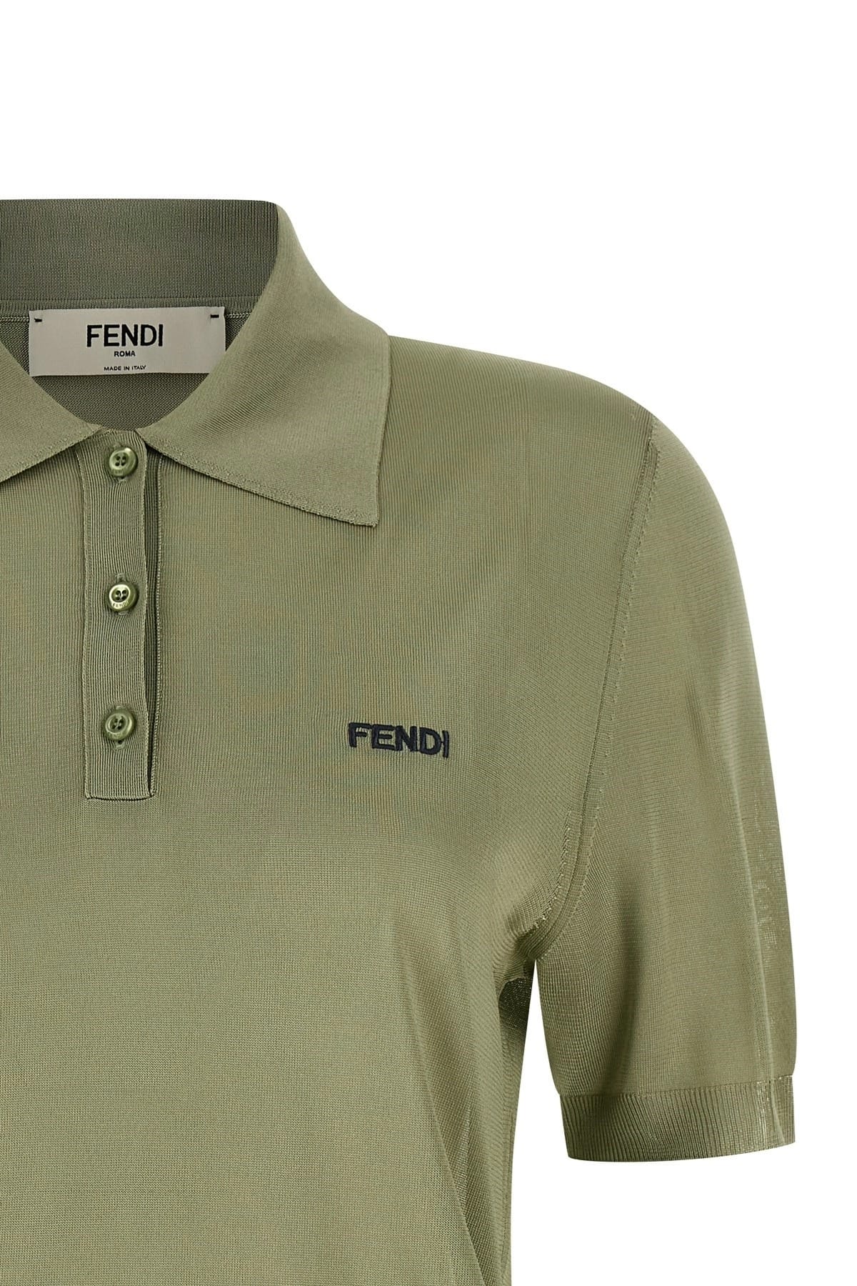 Fendi Fendi Shiny Viscose Polo Shirt