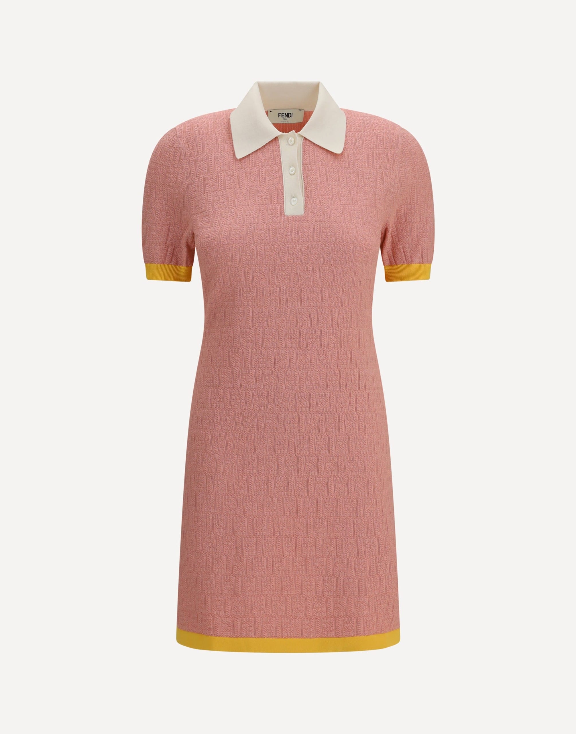 Fendi Short Fitted Cotton Silk Ff Dress