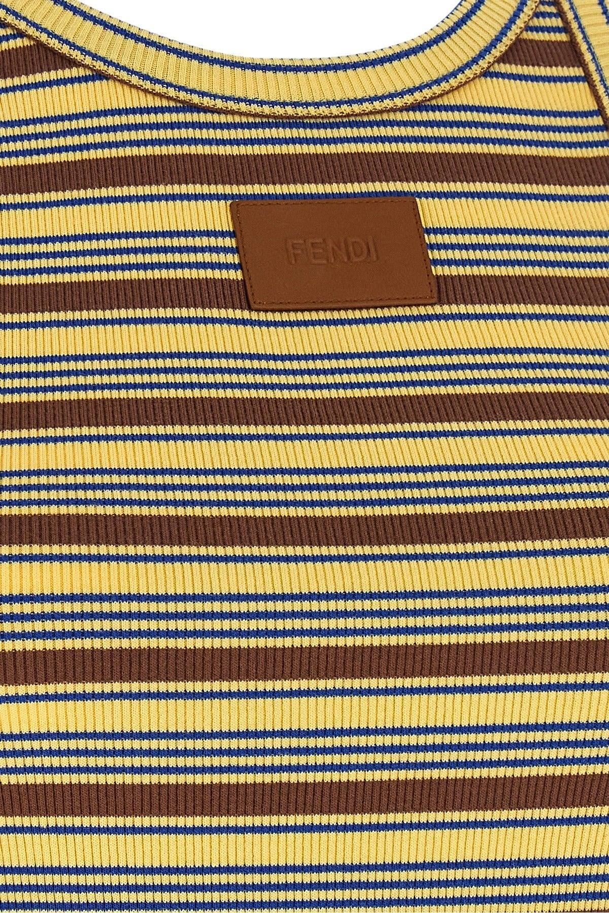 Fendi Sleeveless Striped Ribbed Top