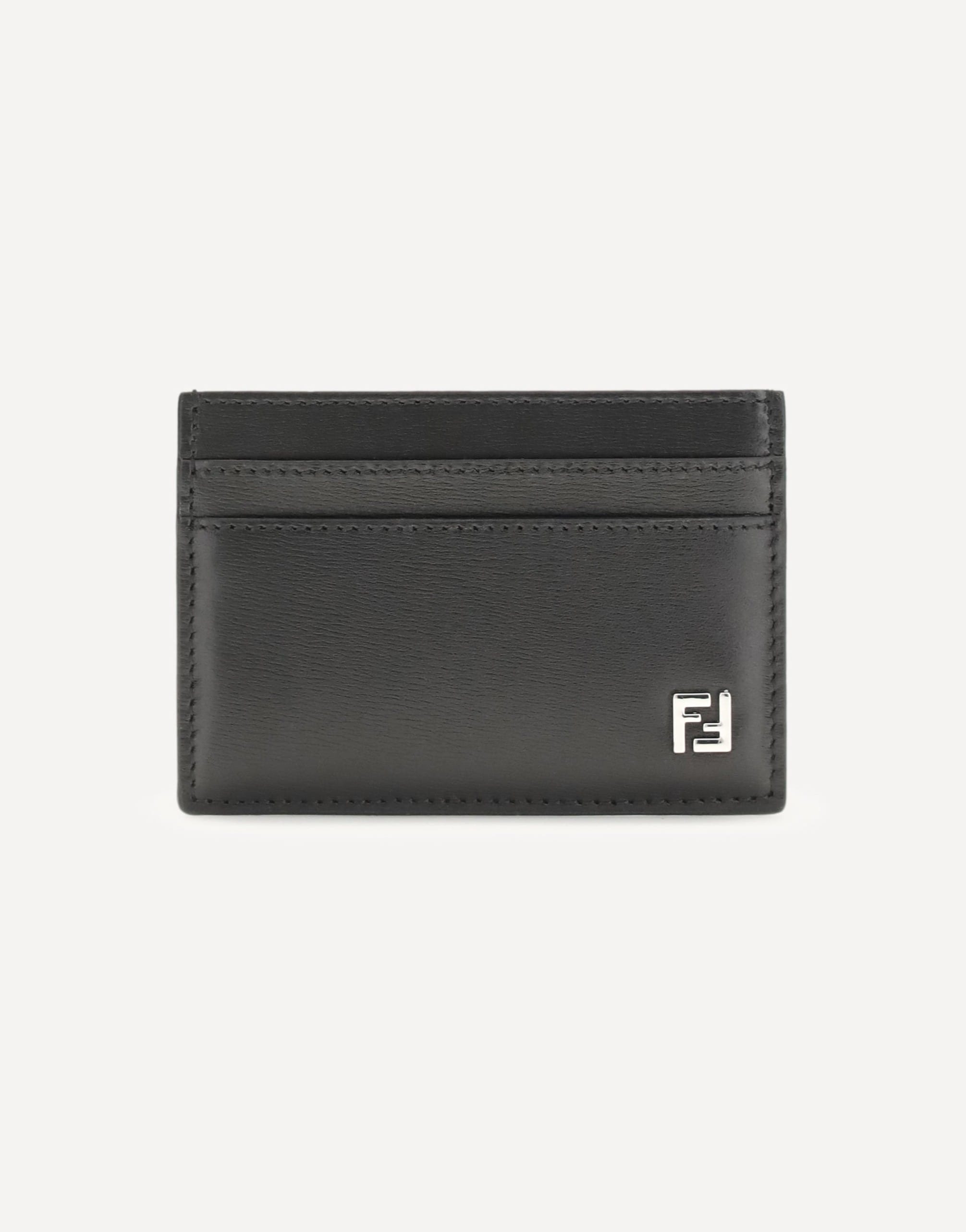 Fendi Textured Leather Card Holder With Ff