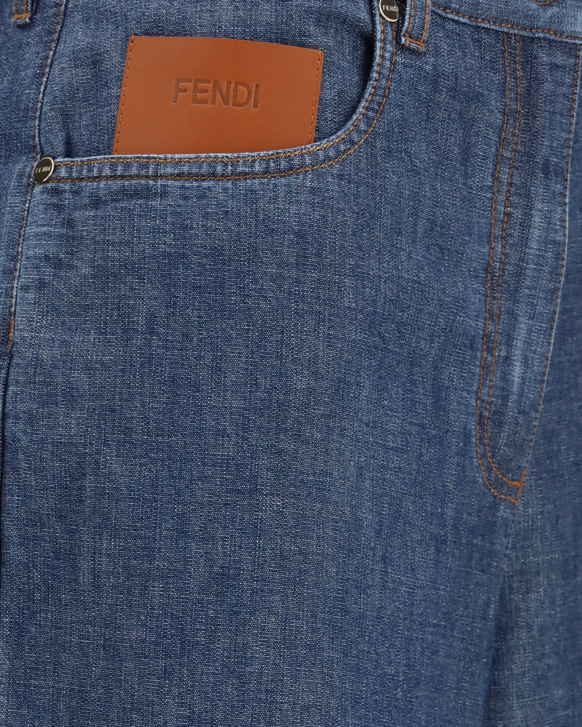 Fendi Fendi Wide-Leg Chambray Jeans