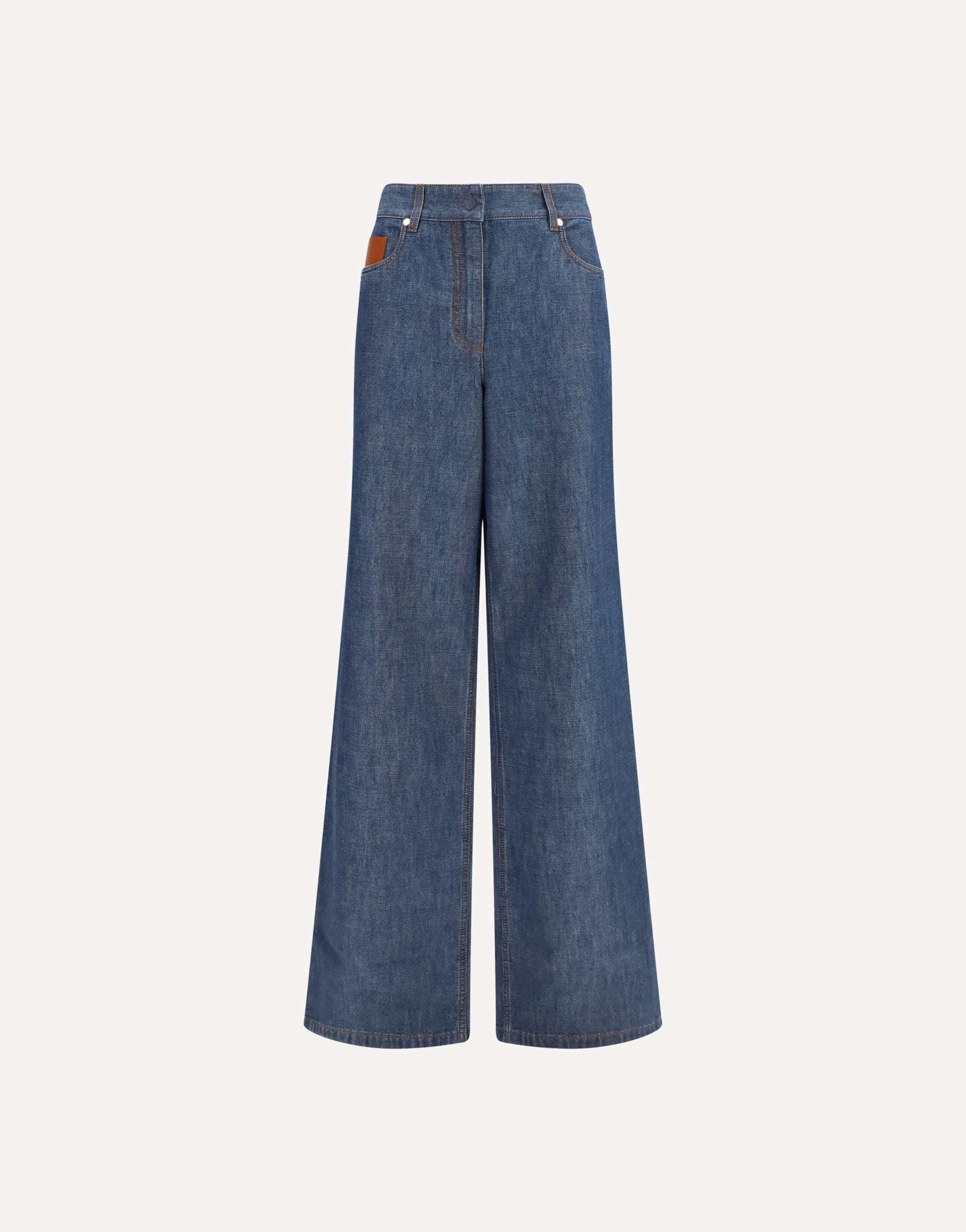 Fendi Fendi Wide-Leg Chambray Jeans