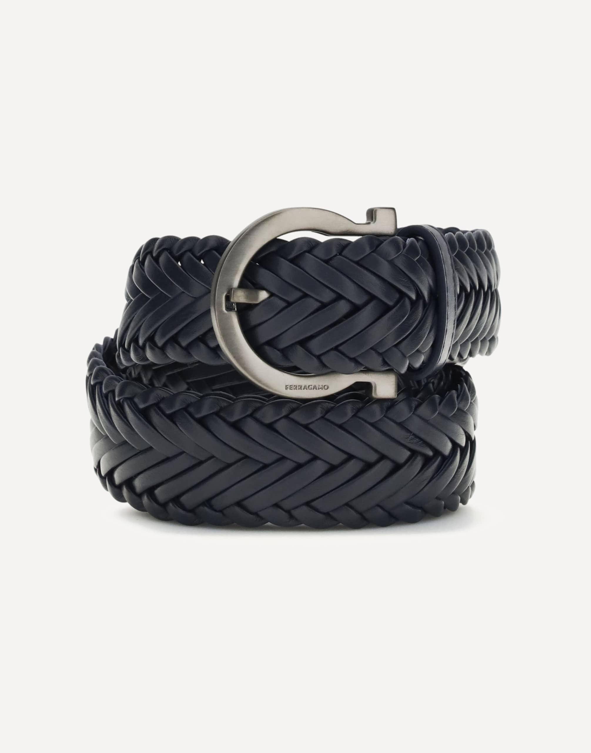 Ferragamo レザーベルト Ferragamo 編み込みレザーベルト | Sendegaro