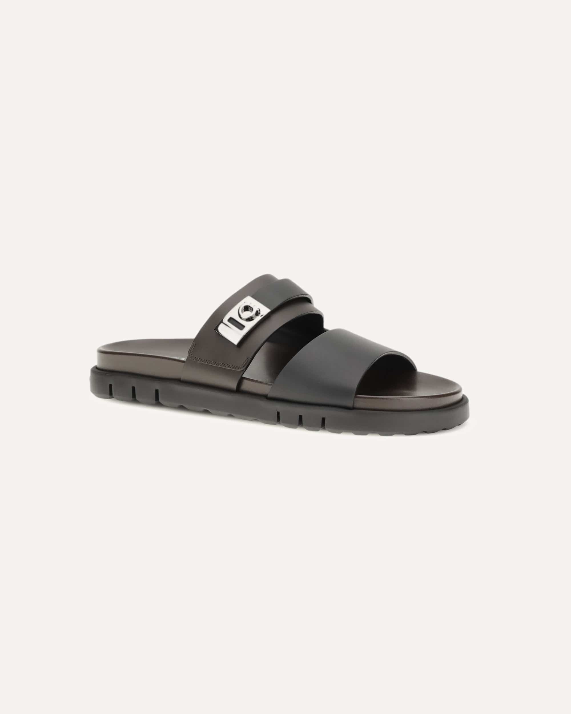 Ferragamo Double-Strap Leather Sandals - alternate view