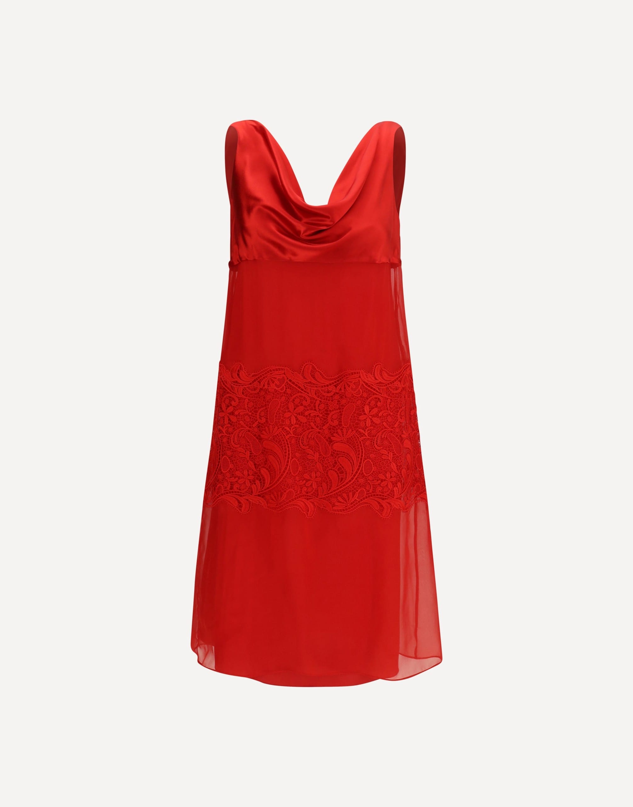 Vestido longo de renda drapeado Ferragamo