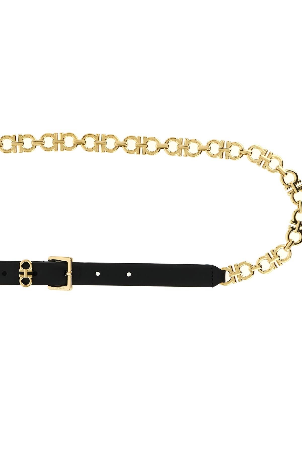 Ferragamo Ferragamo Gancini Leather Chain Belt