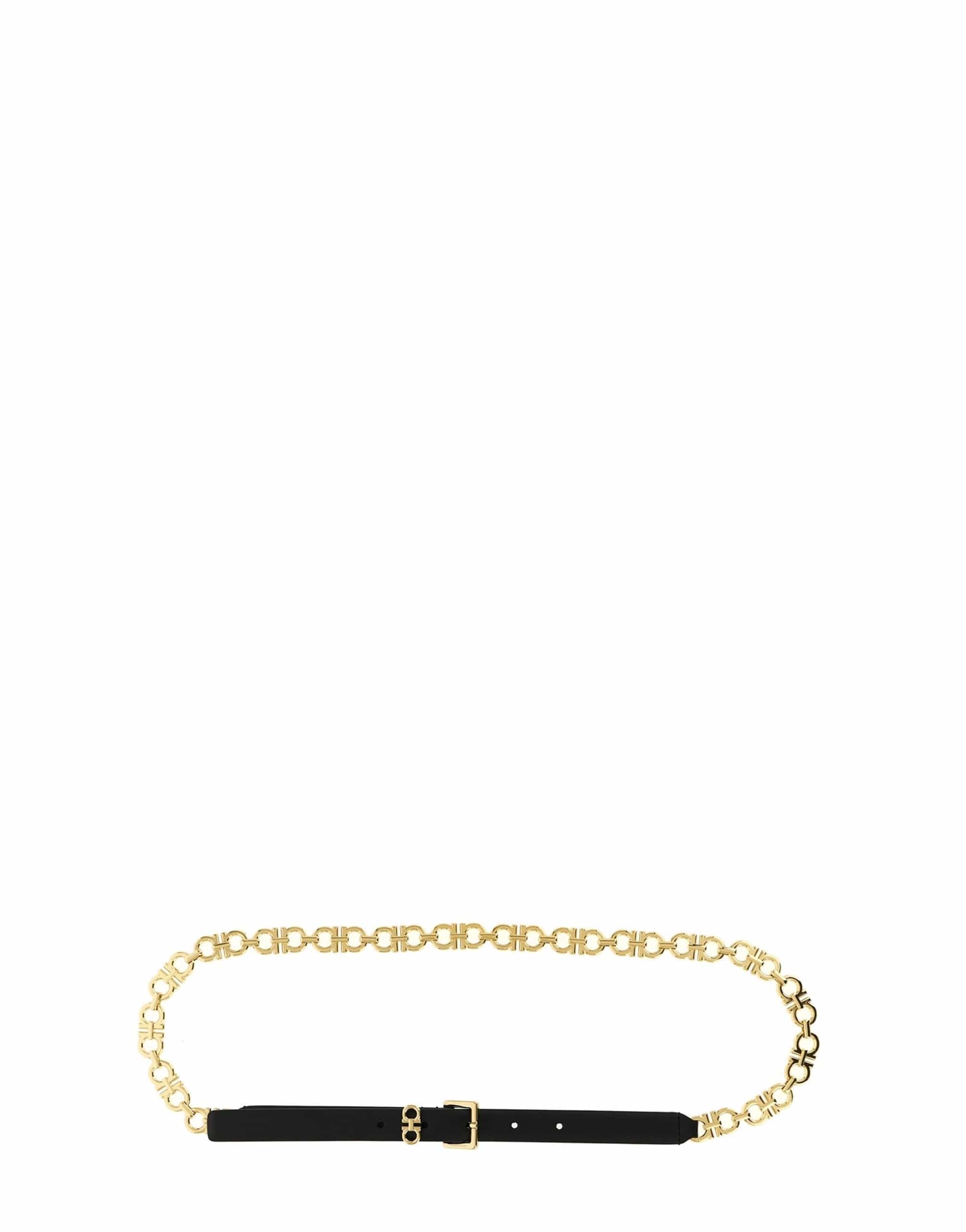 Ferragamo Ferragamo Gancini Leather Chain Belt