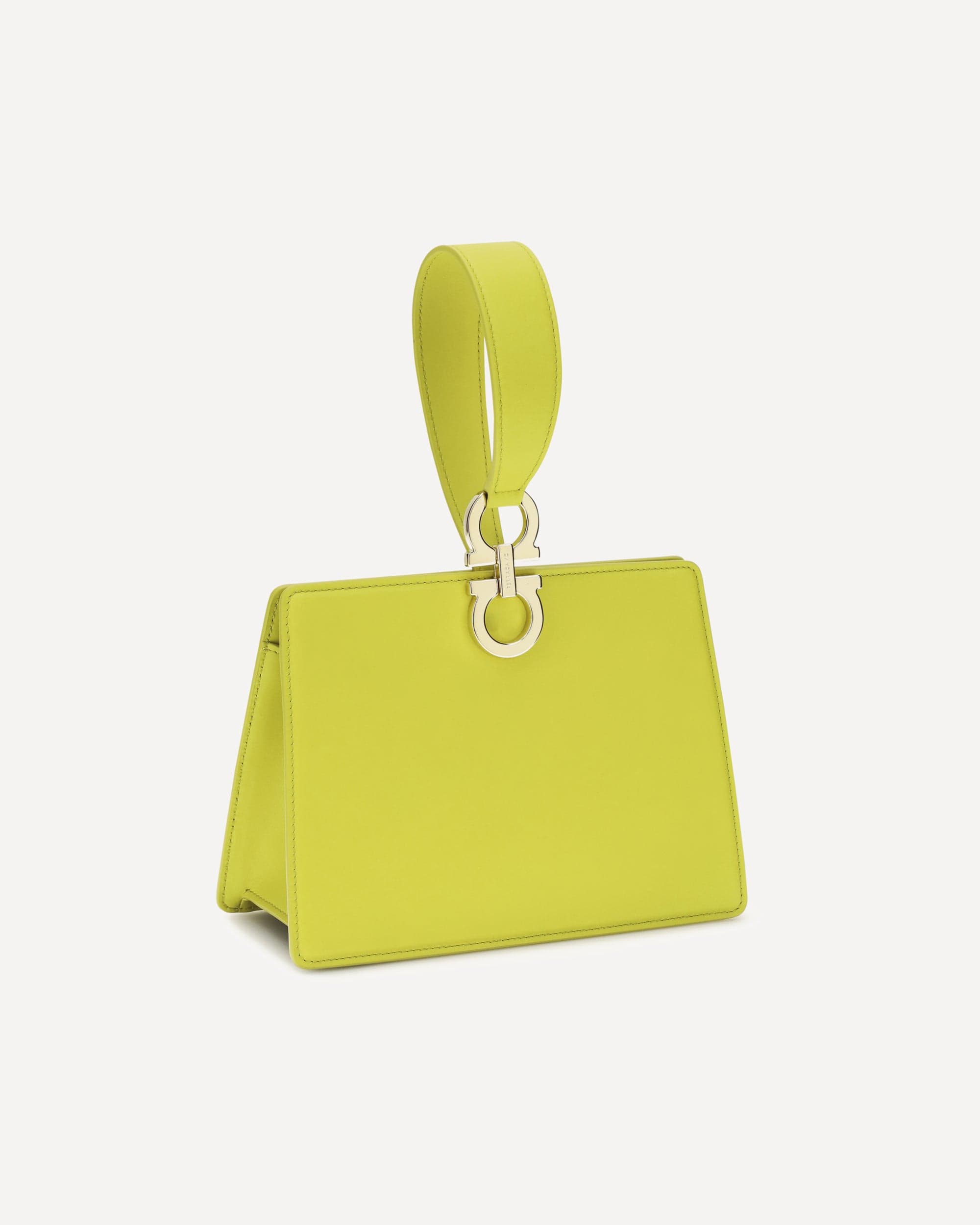 Ferragamo Leather Clutch With Gancini Wrist Strap