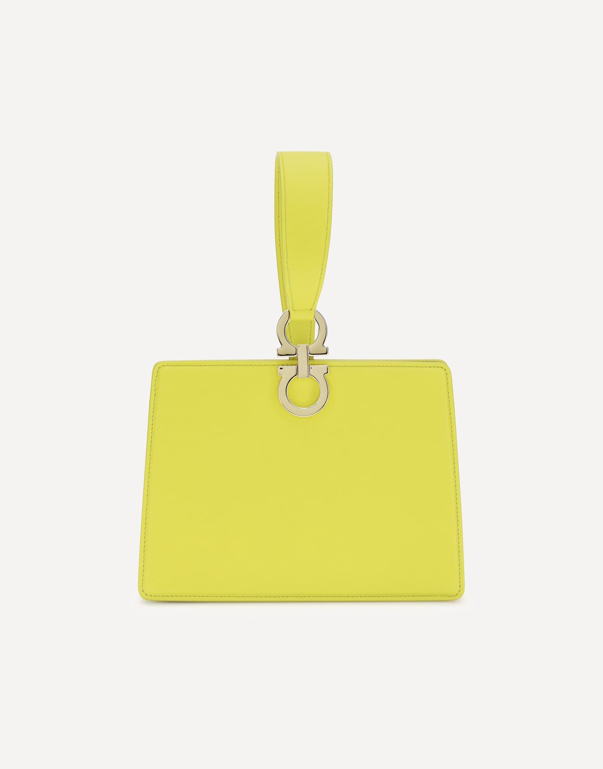 Ferragamo Leather Clutch With Gancini Wrist Strap