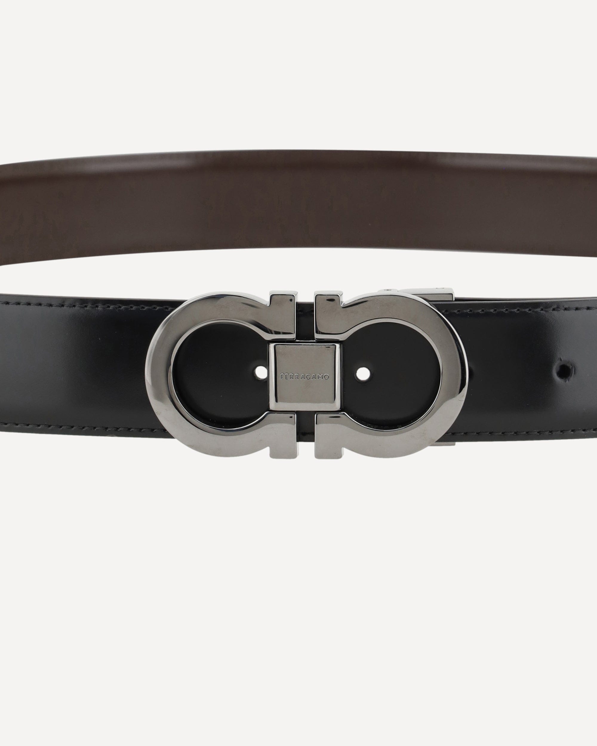 Ferragamo Reversible Leather Belt Gancini Buckle