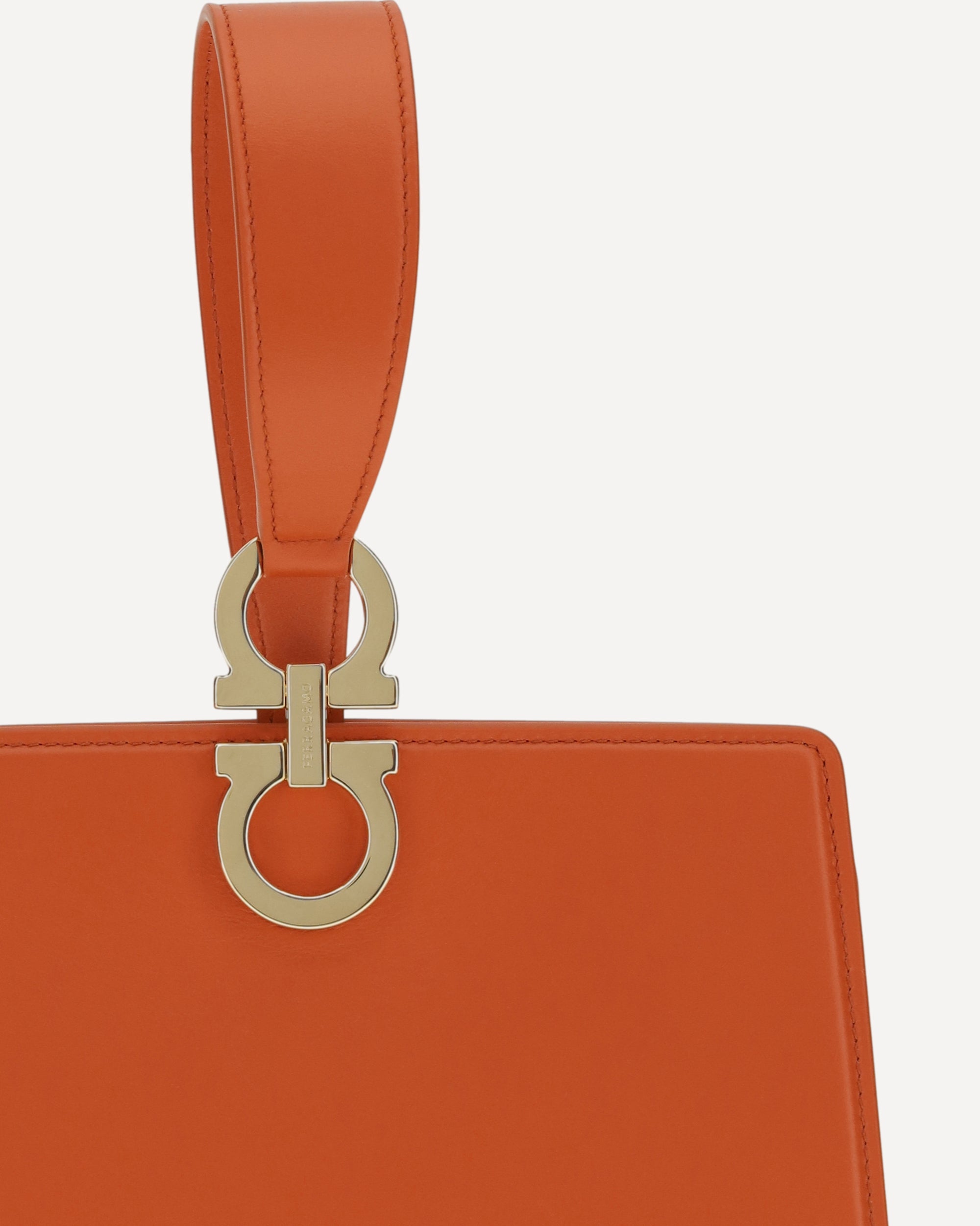 Ferragamo Rigid Leather Handbag Clutch