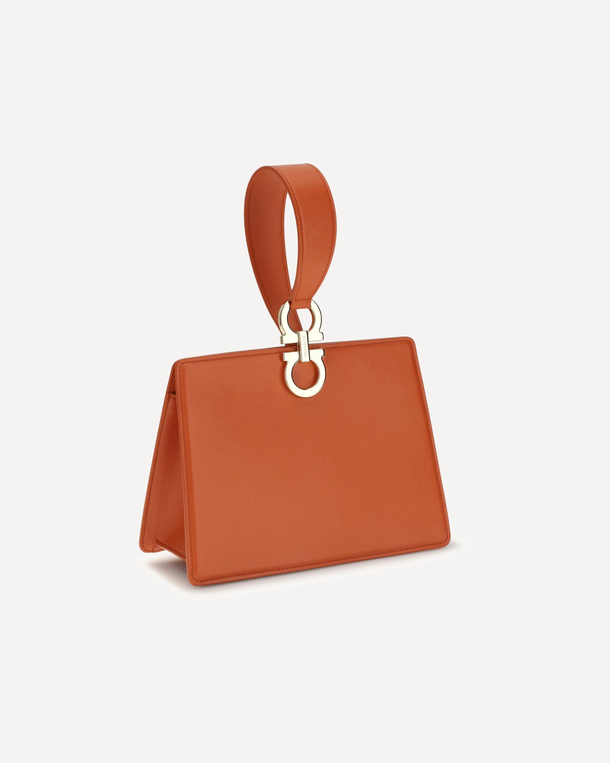 Ferragamo Rigid Leather Handbag Clutch