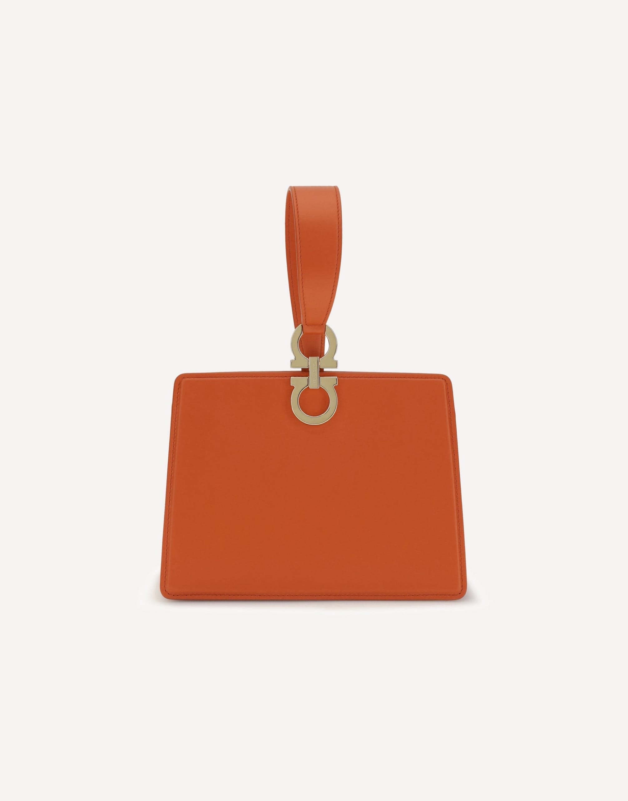 Ferragamo Rigid Leather Handbag Clutch
