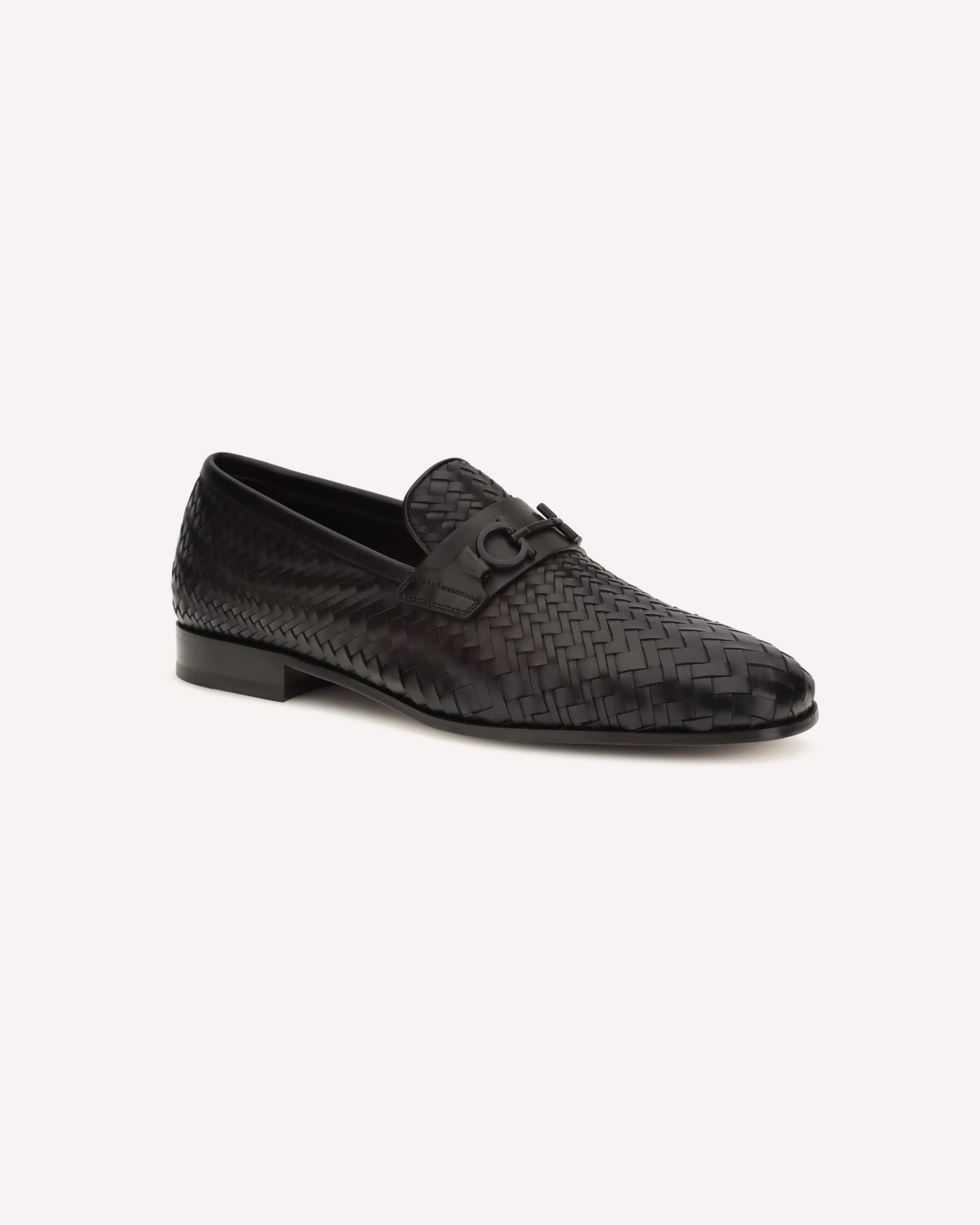 Ferragamo Woven Gancini Loafers