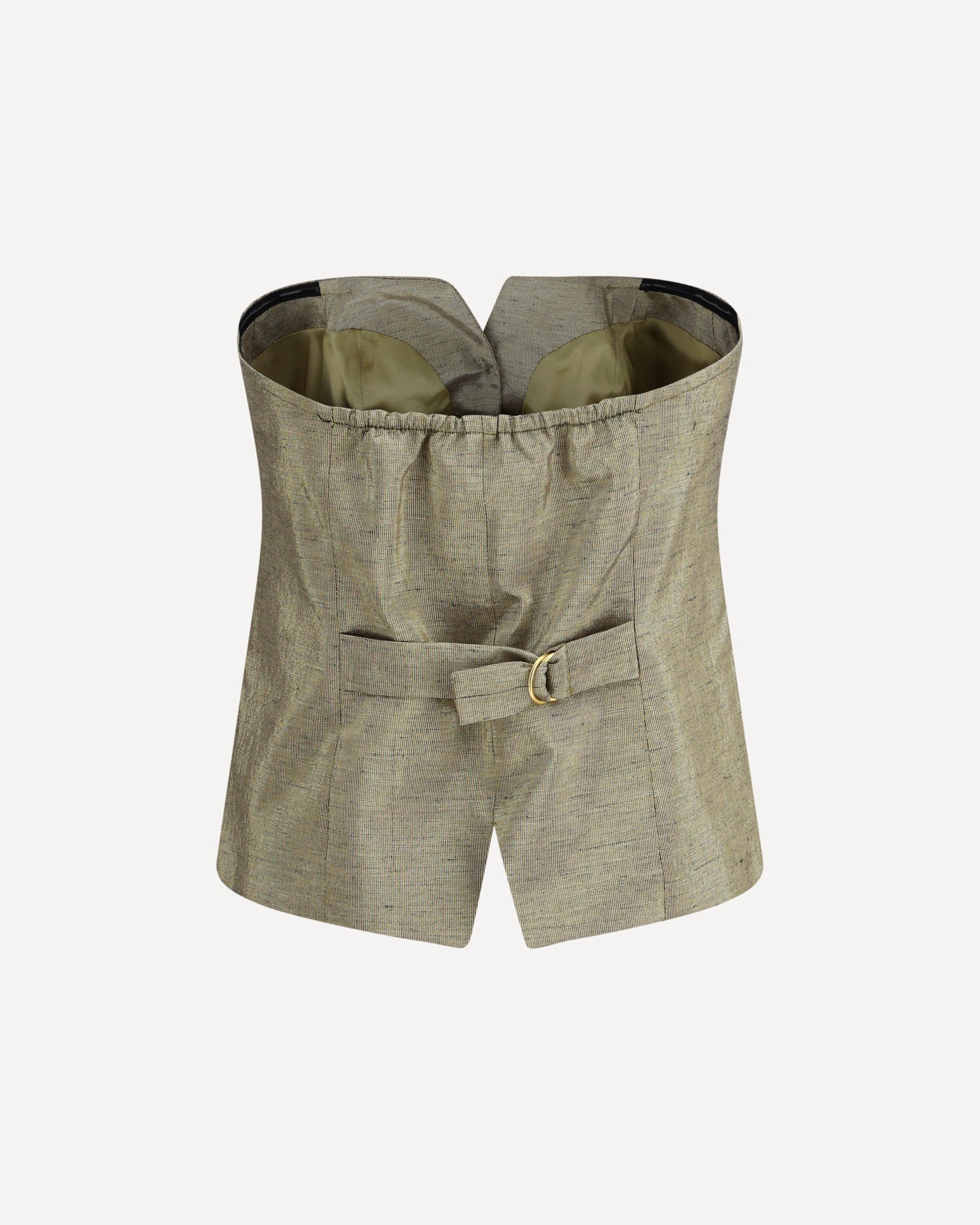 Forte_Forte Lurex Linen Bustier Top With Buttons - alternate view